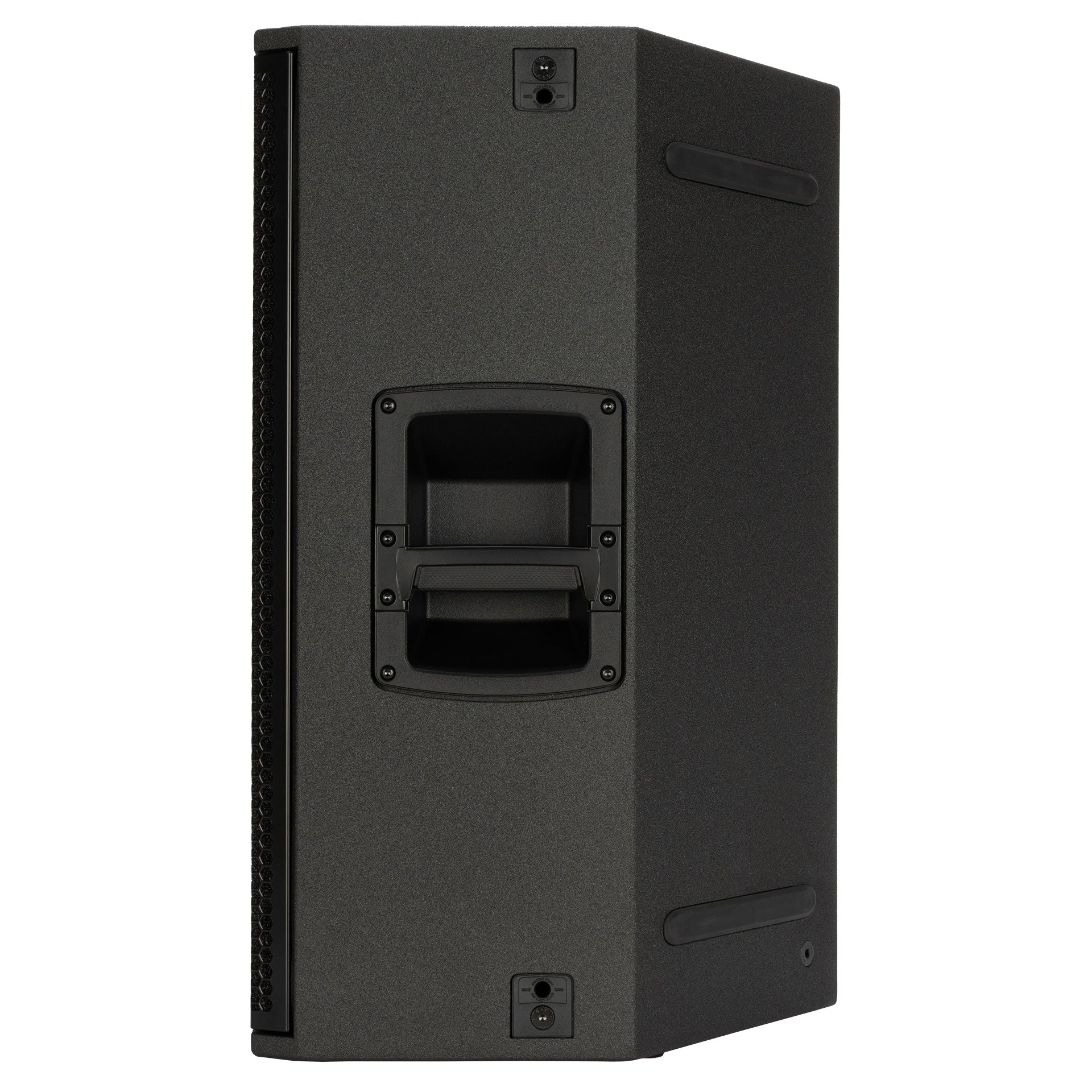 Left-side profile of RCF KX 45-A Two-Way Point-Source Active Speaker showing cabinet depth