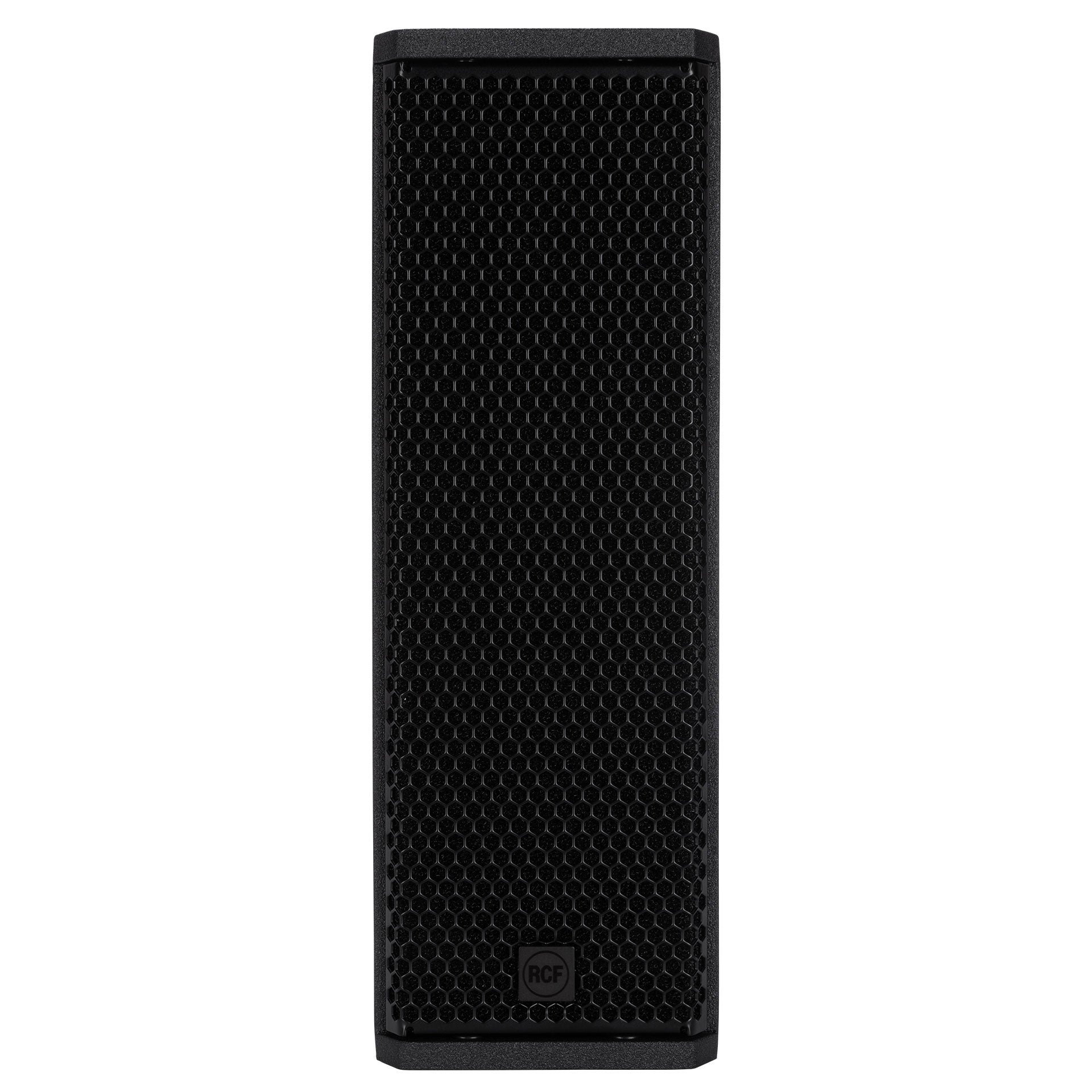 RCF KX 515-A High-Performance 2-Way Point-Source Active Speaker front view showing dual 5-inch woofers and compression driver