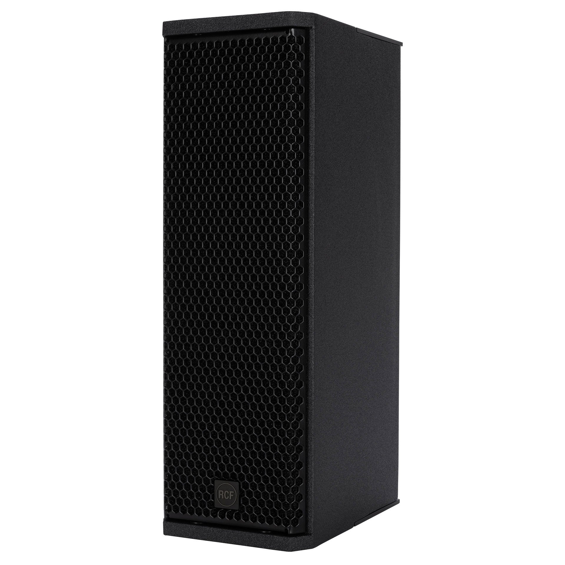 RCF KX 515-A High-Performance 2-Way Point-Source Active Speaker left side view showing slim cabinet profile