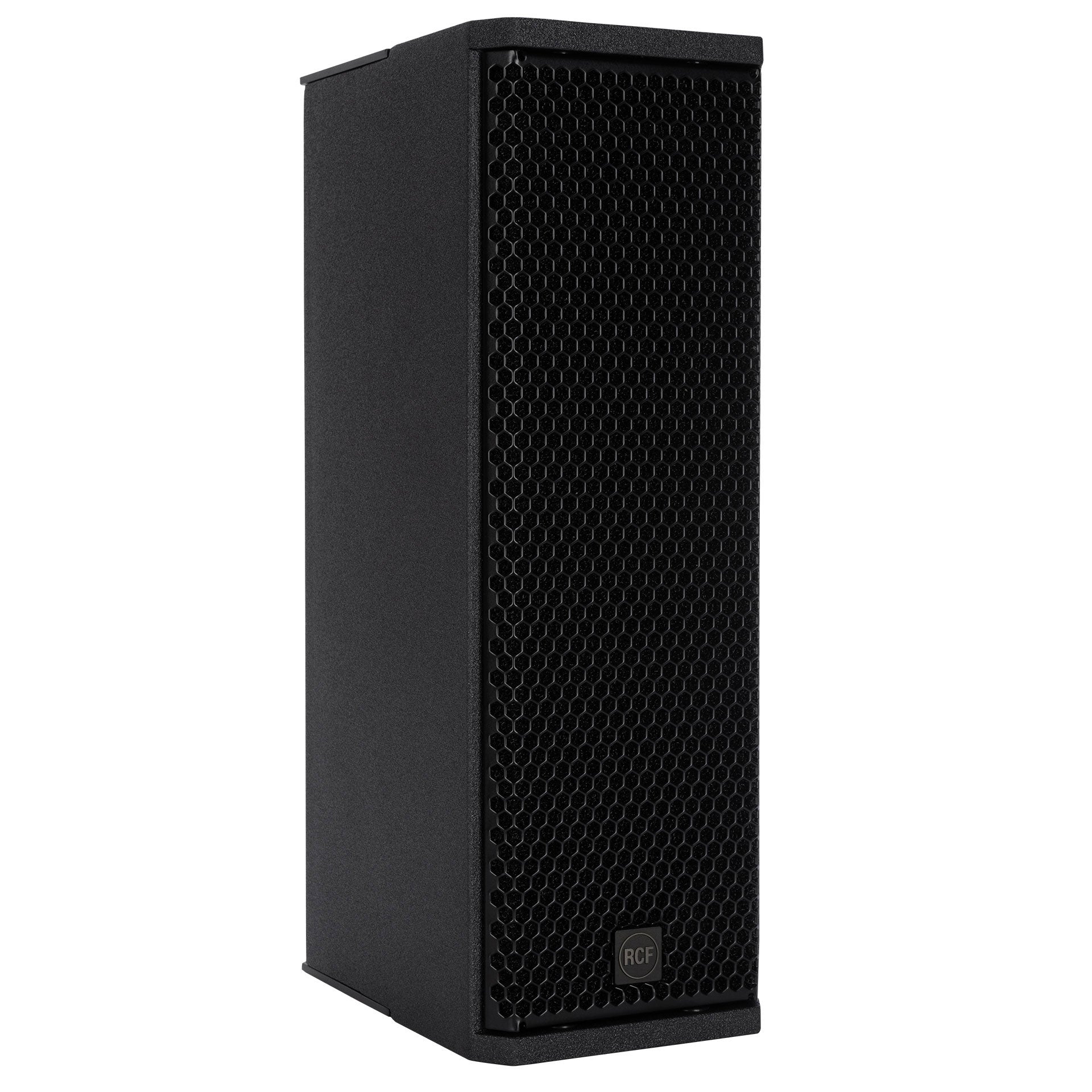 RCF KX 515-A High-Performance 2-Way Point-Source Active Speaker right side view showing slim cabinet profile