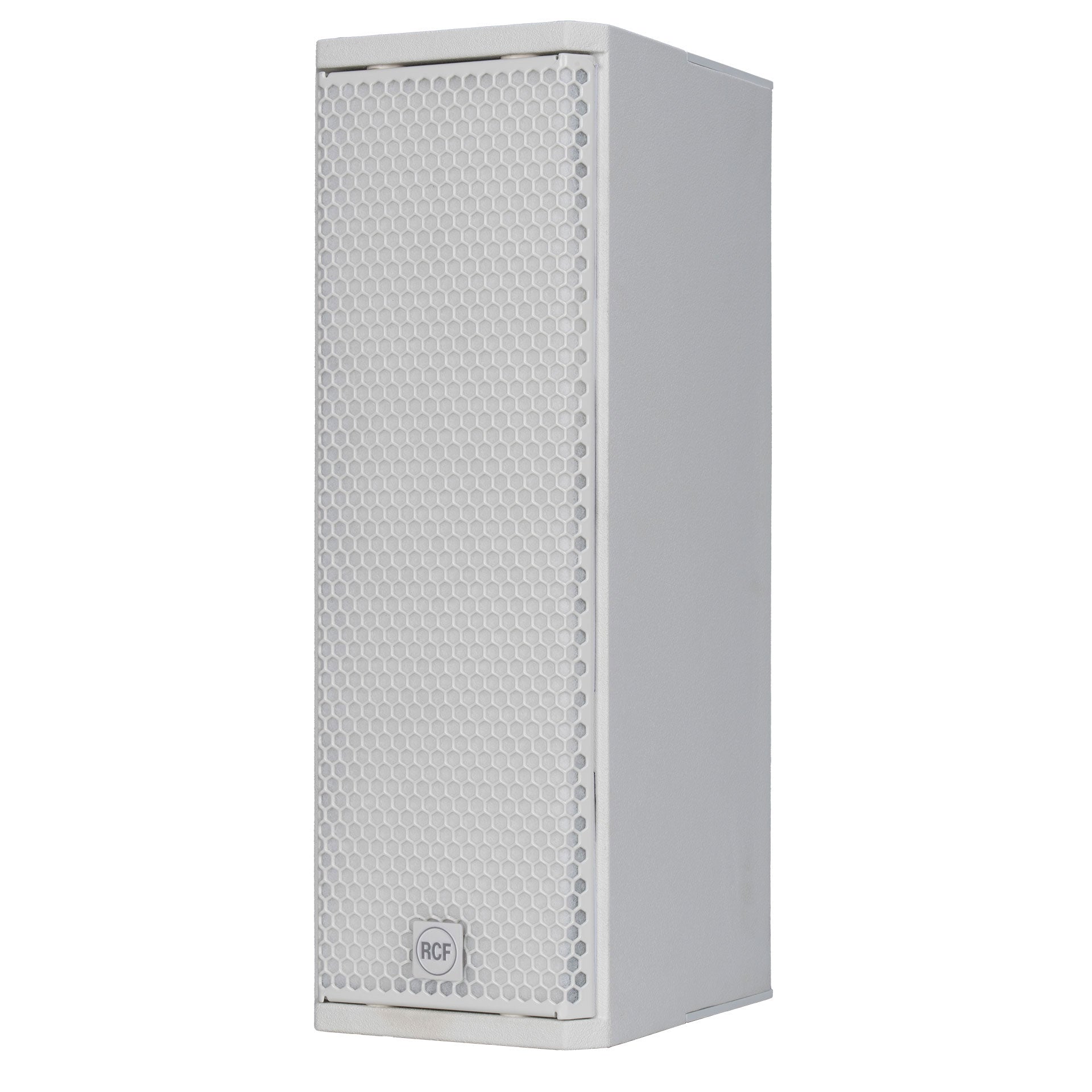 RCF KX 515-A High-Performance 2-Way Point-Source Active Speaker left side angle showing top and bottom handles