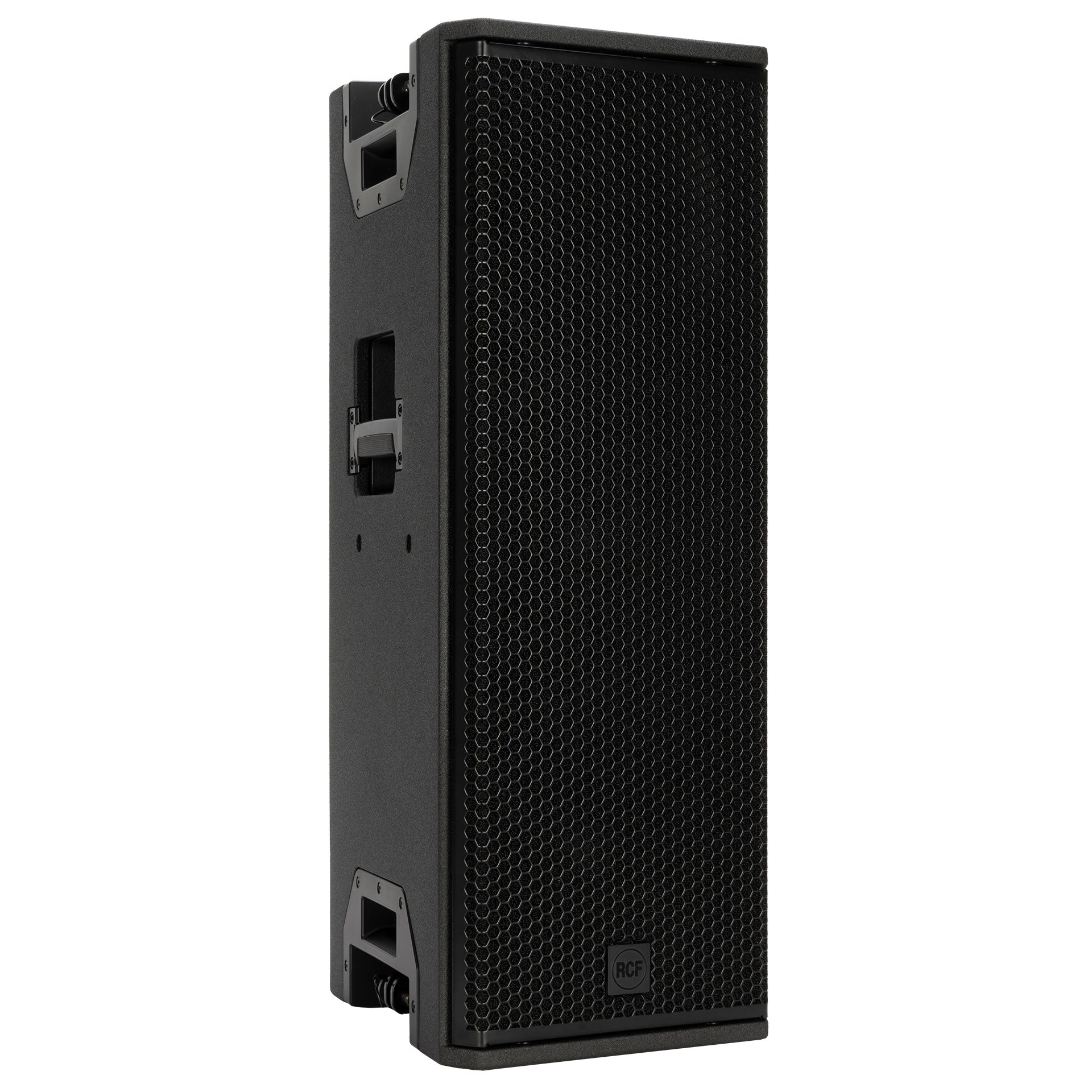 RCF KXL 4-A Active Two-Way Array Speaker right side view showing array fittings and side handle