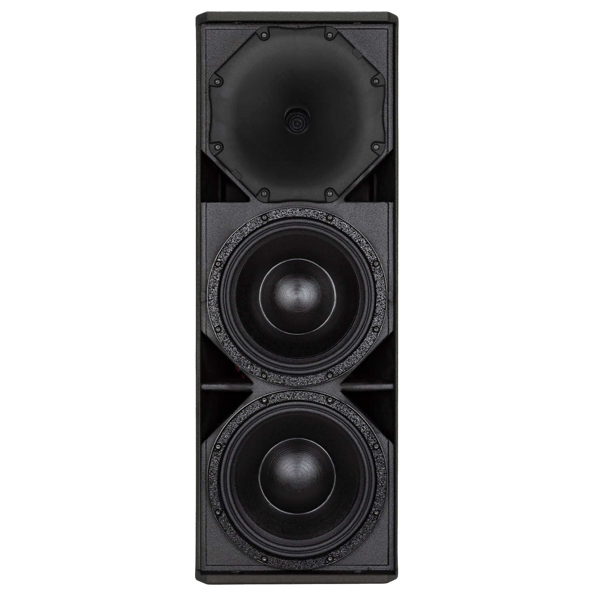 RCF KXW 4-A Wide Directivity Active Two-Way Speaker full front grille and driver array detail