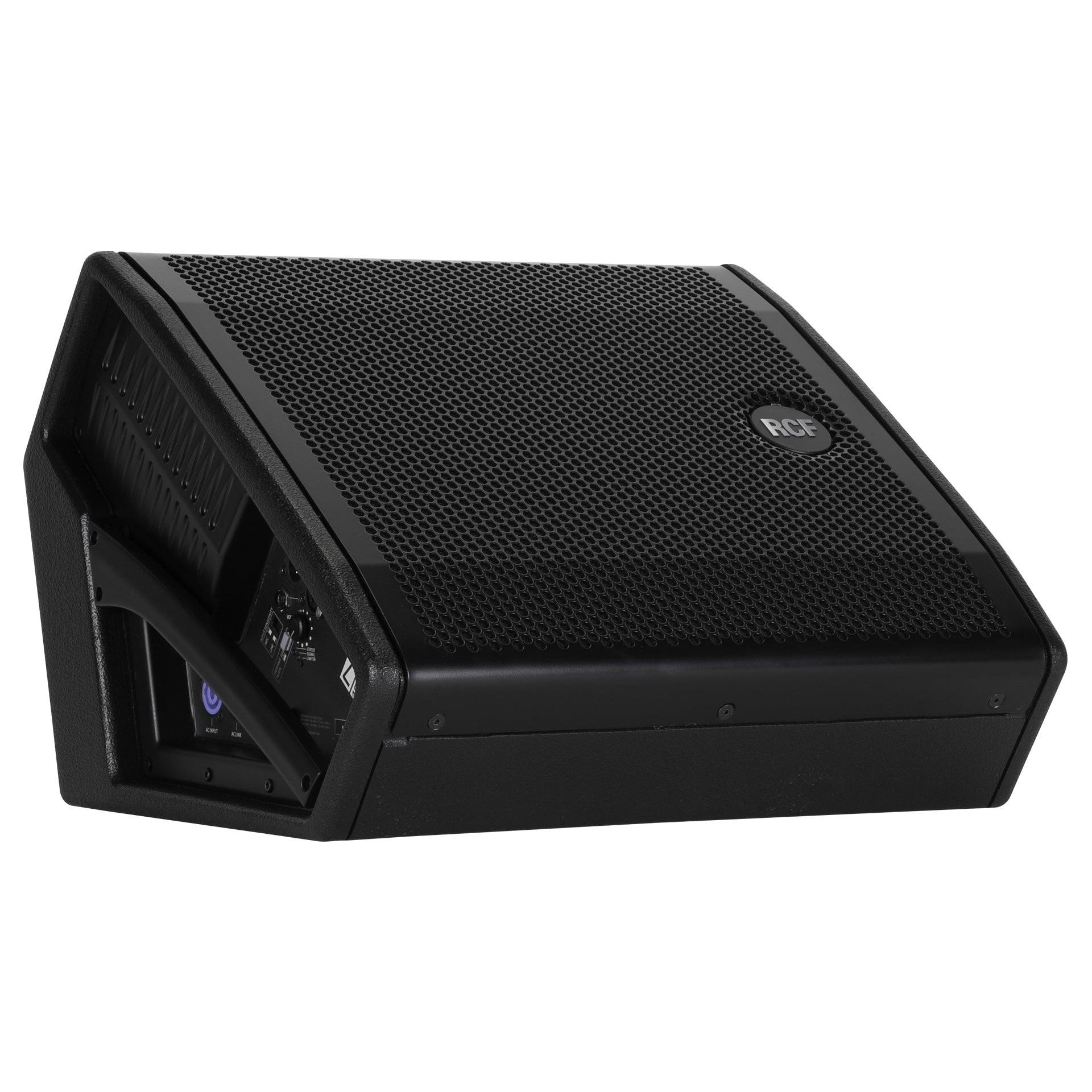 RCF NX 10-SMA active coaxial stage monitor front view showing wedge cabinet