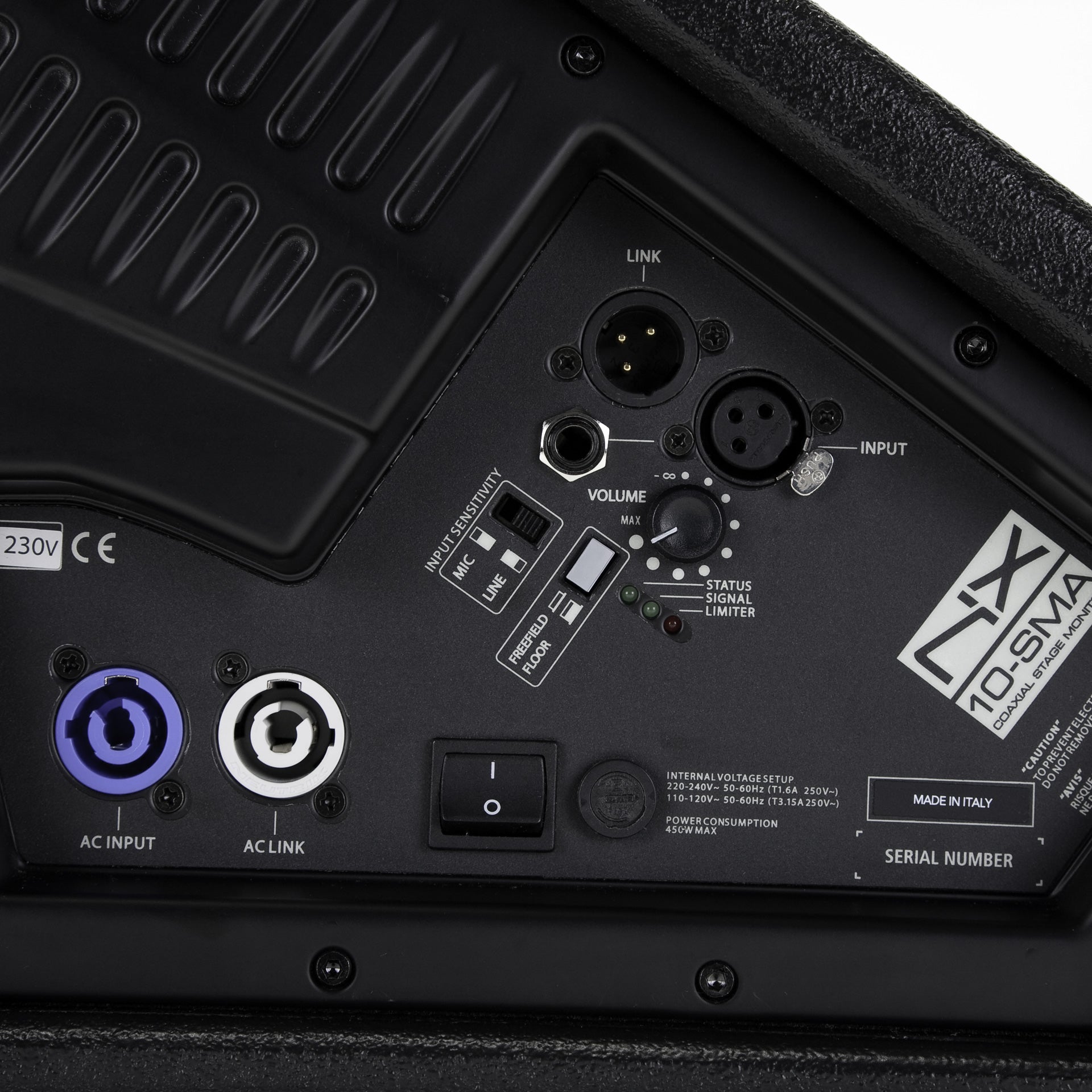 RCF NX 10-SMA coaxial 10 inch woofer and compression driver detail