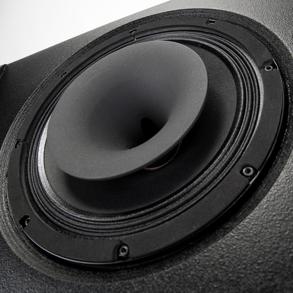 Close-up of RCF NX 12-SMA Active Coaxial Stage Monitor Freefield and floor mode controls