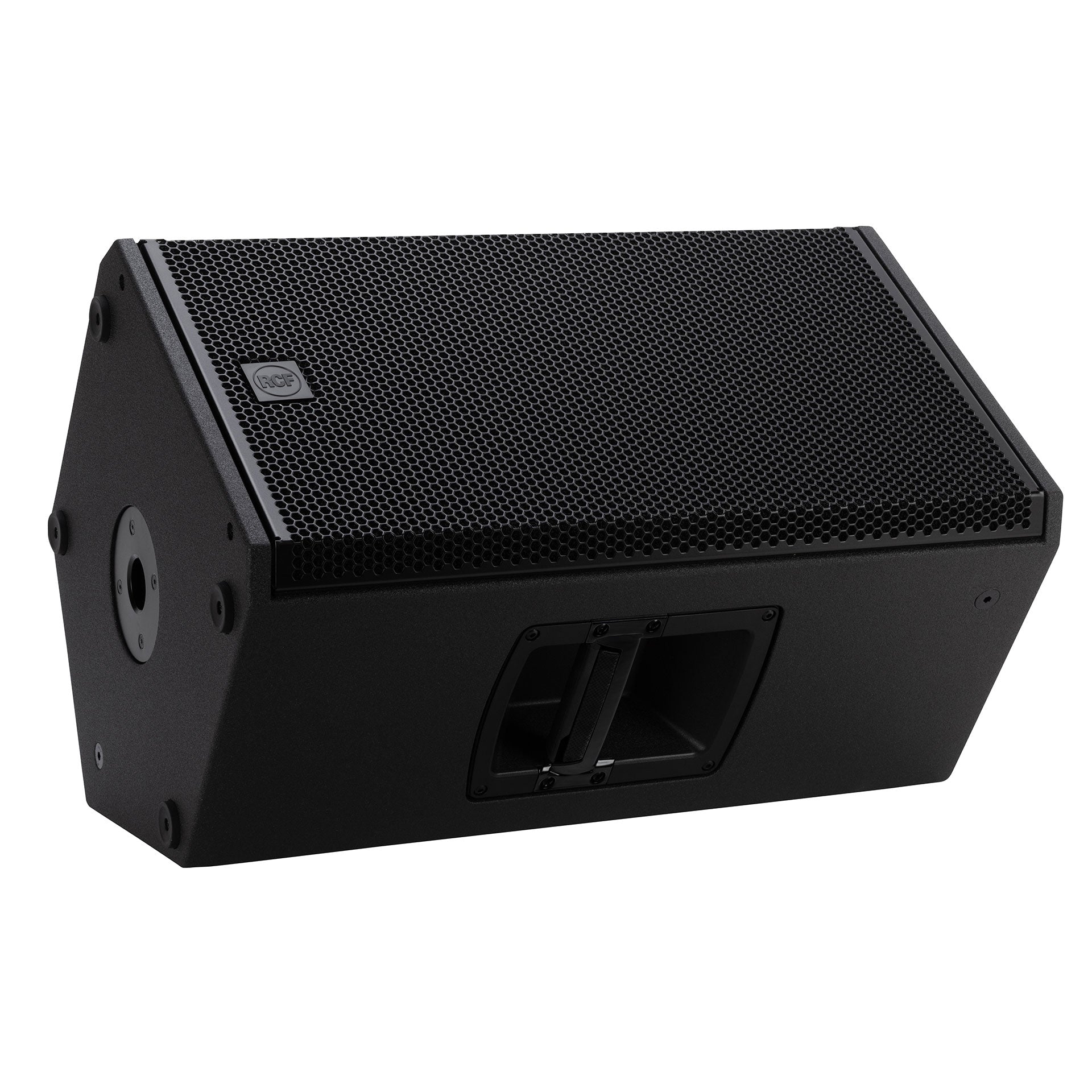Top down view of RCF NX 912-A highlighting cabinet width and depth