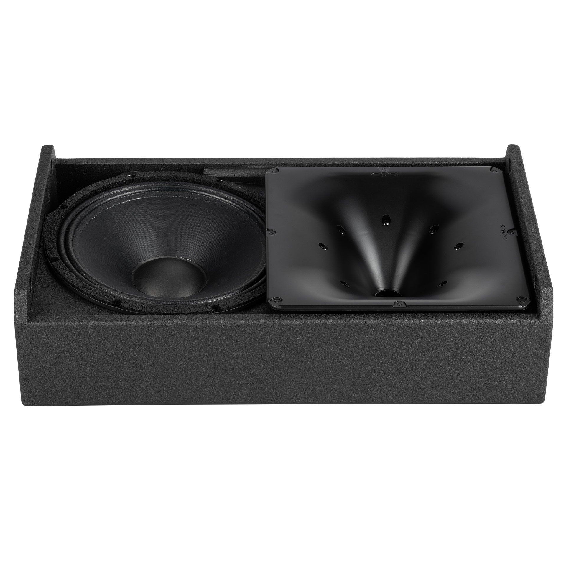 RCF NX 912-SMA Stage Monitor - Close-up of 12" Woofer and Compression Driver