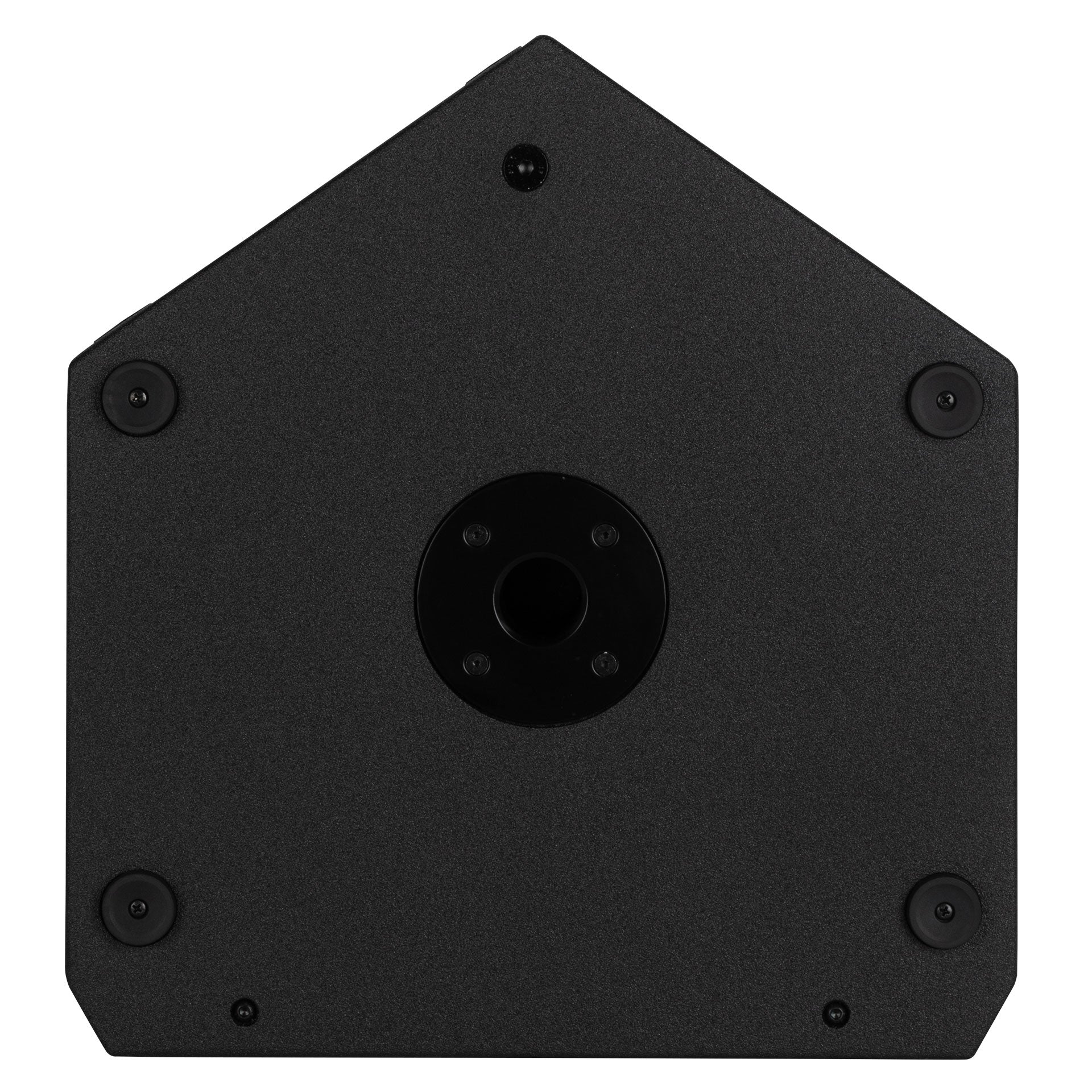 RCF NX 915-A bottom view showing cabinet base and pole mount insert