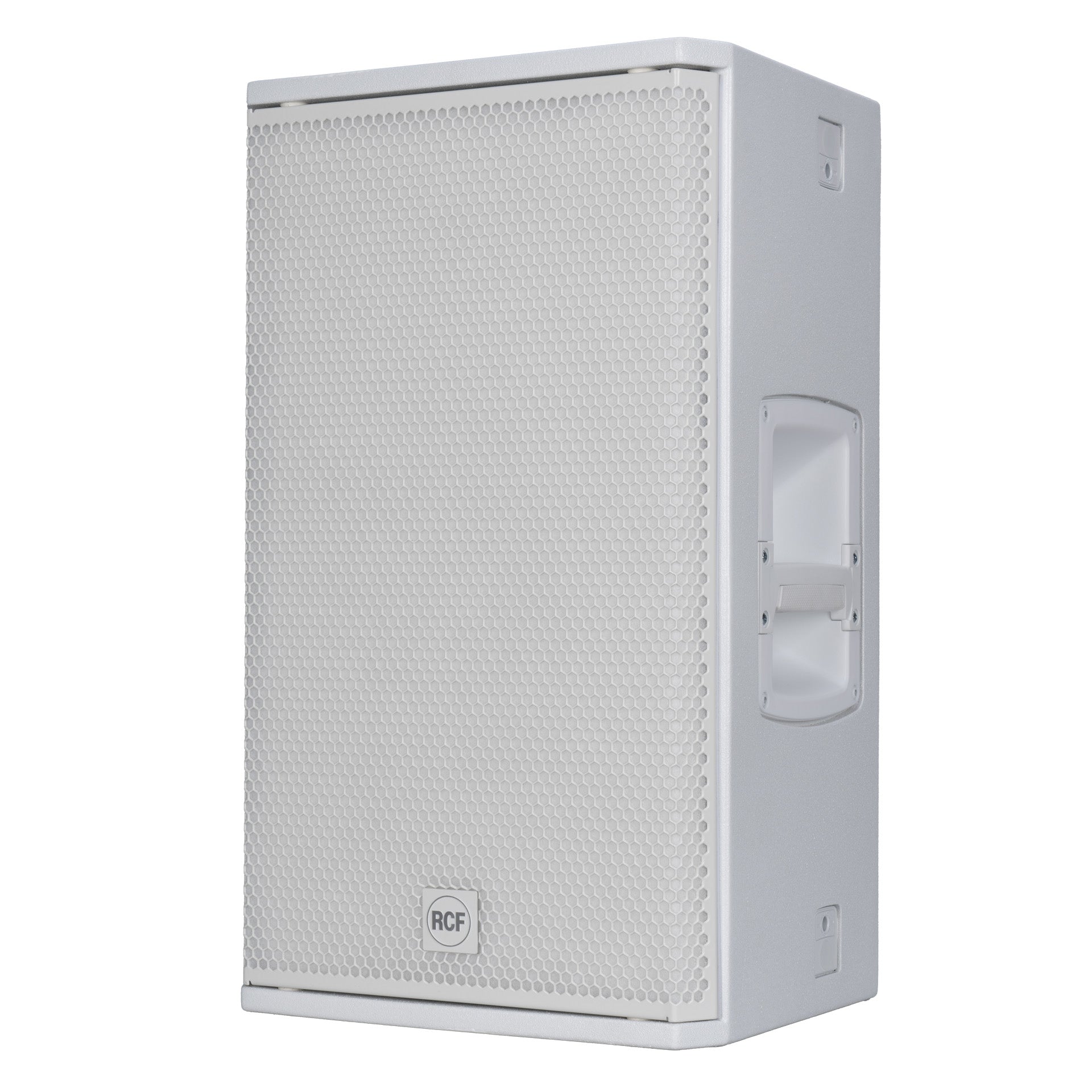 Left profile view of RCF NX 932-A active speaker cabinet