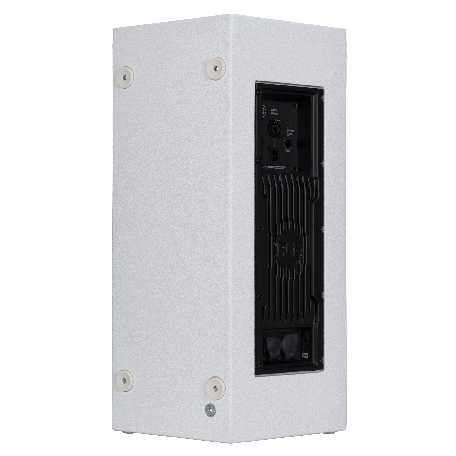 RCF NX 932-A back view highlighting amplifier section and connections