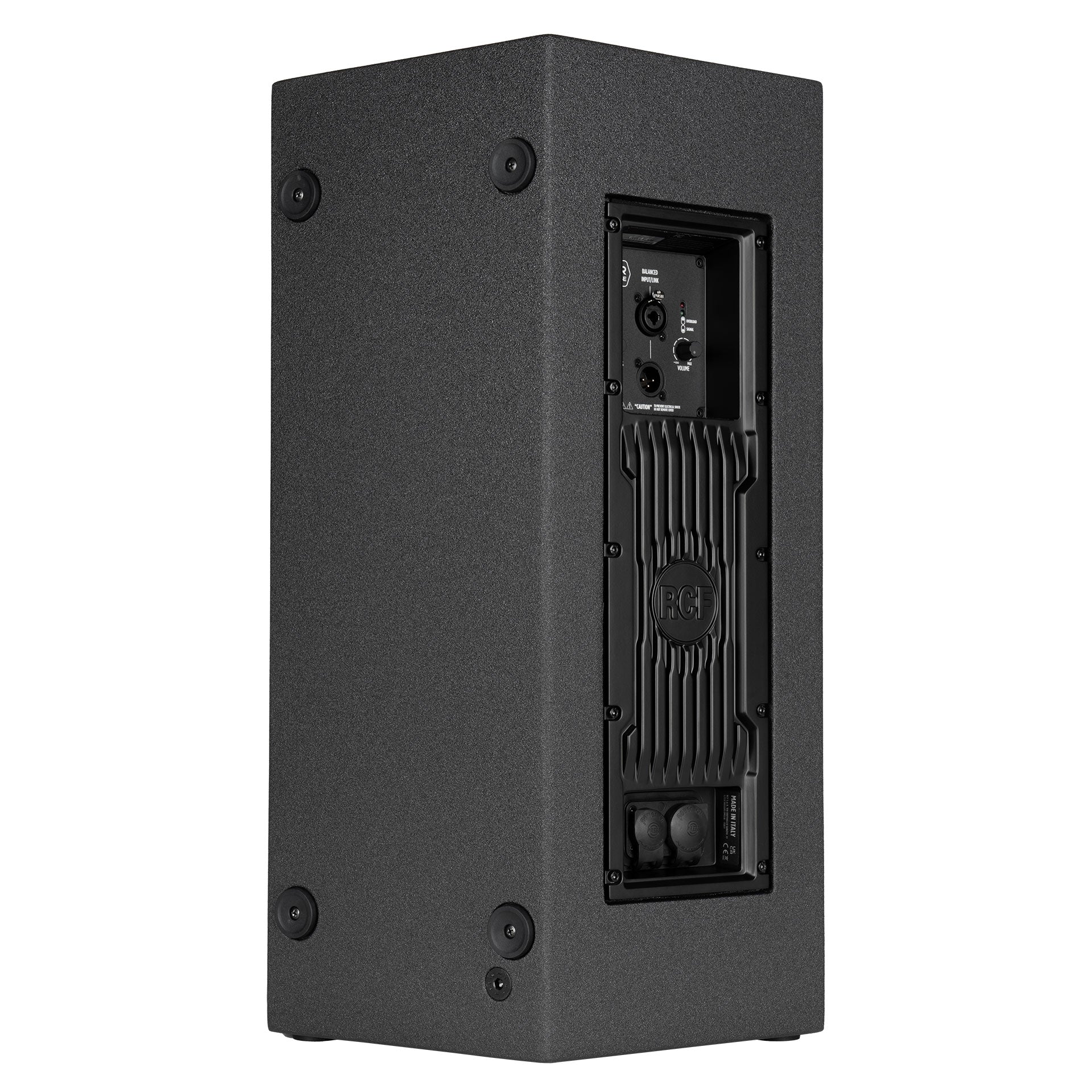 RCF NX 932-A back view highlighting amplifier section and connections