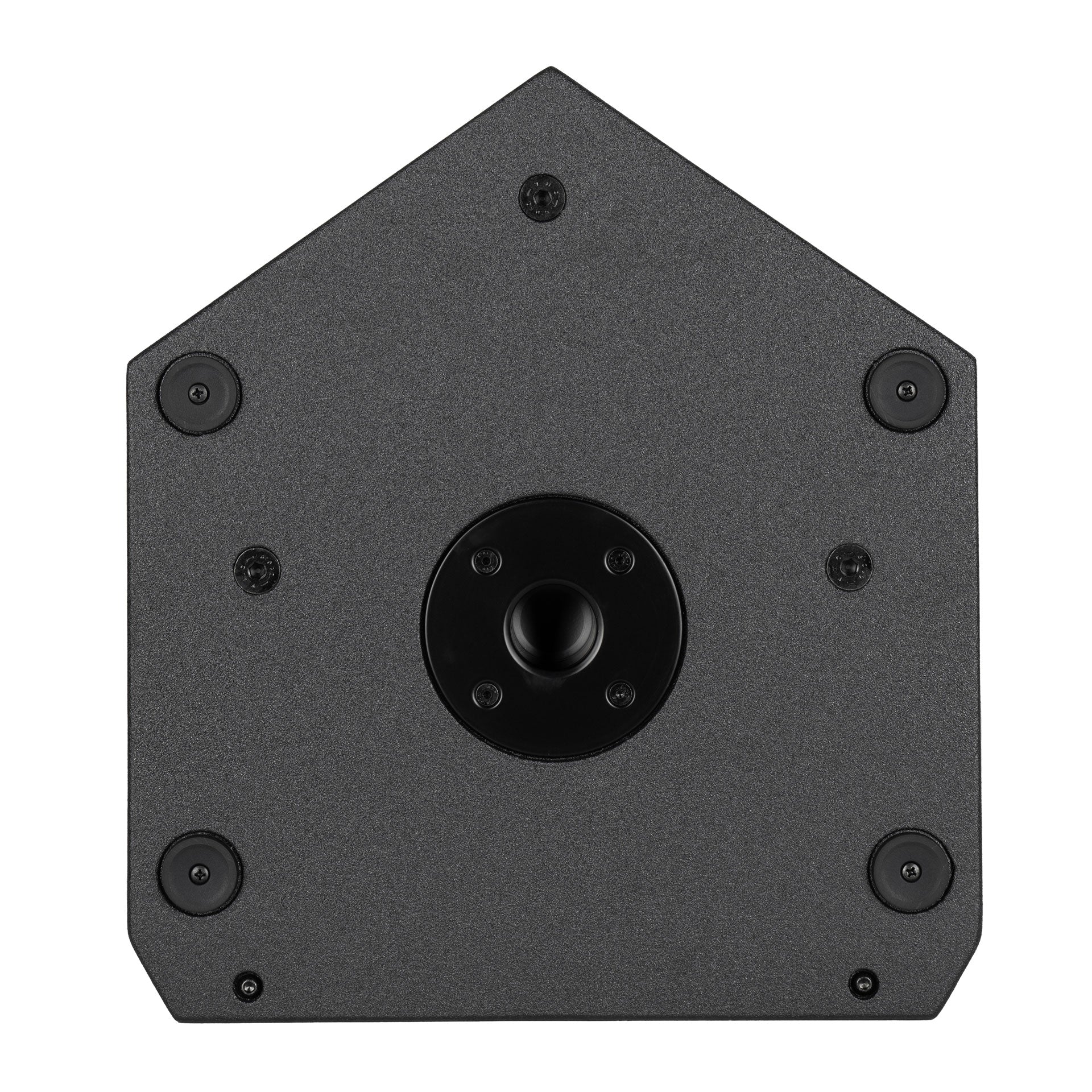 RCF NX 932-A bottom view showing cabinet base and pole mount insert