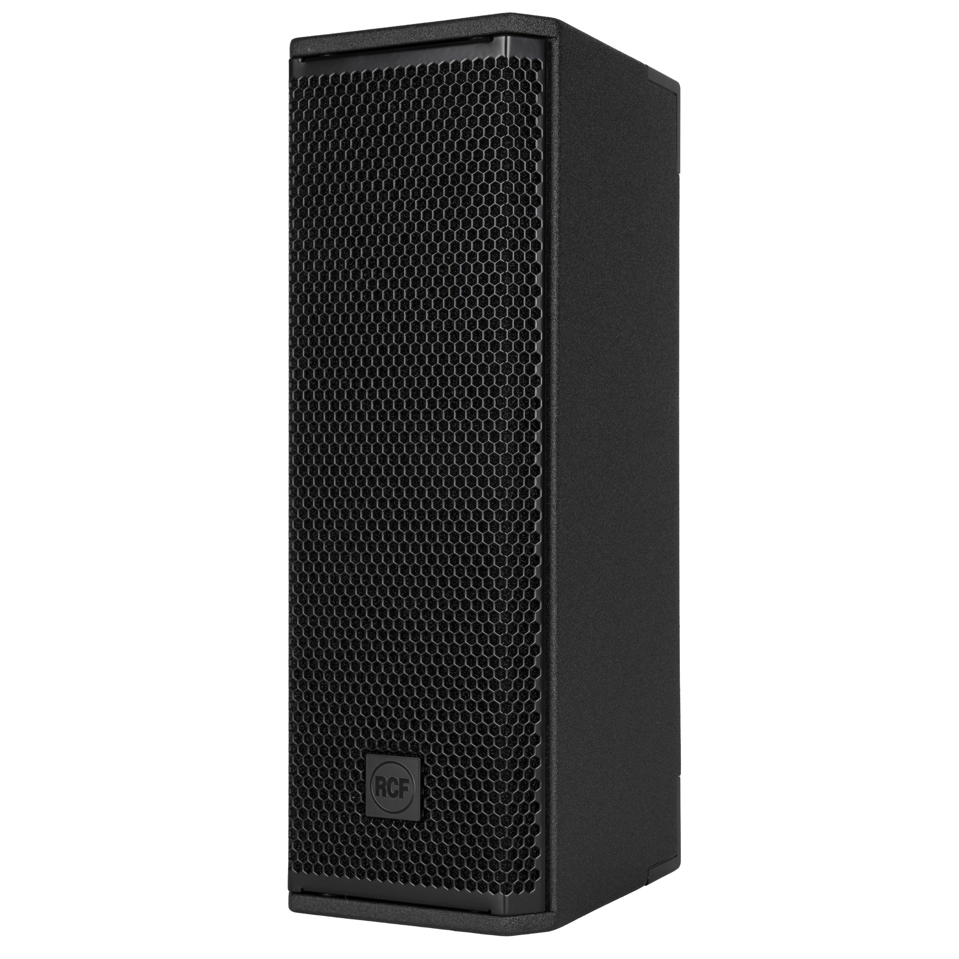 RCF NXL 14-A left side view showing cabinet depth and rigging points