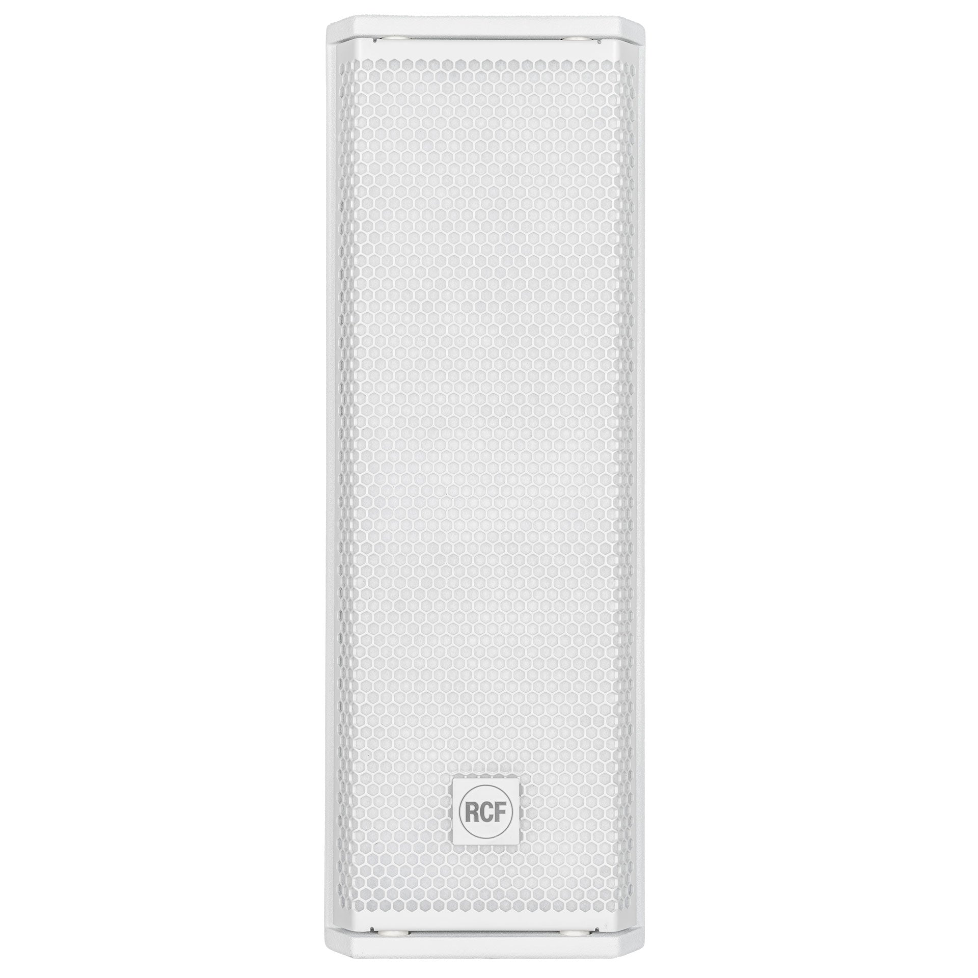 RCF NXL 14-A compact active point source speaker front view showing cabinet-White