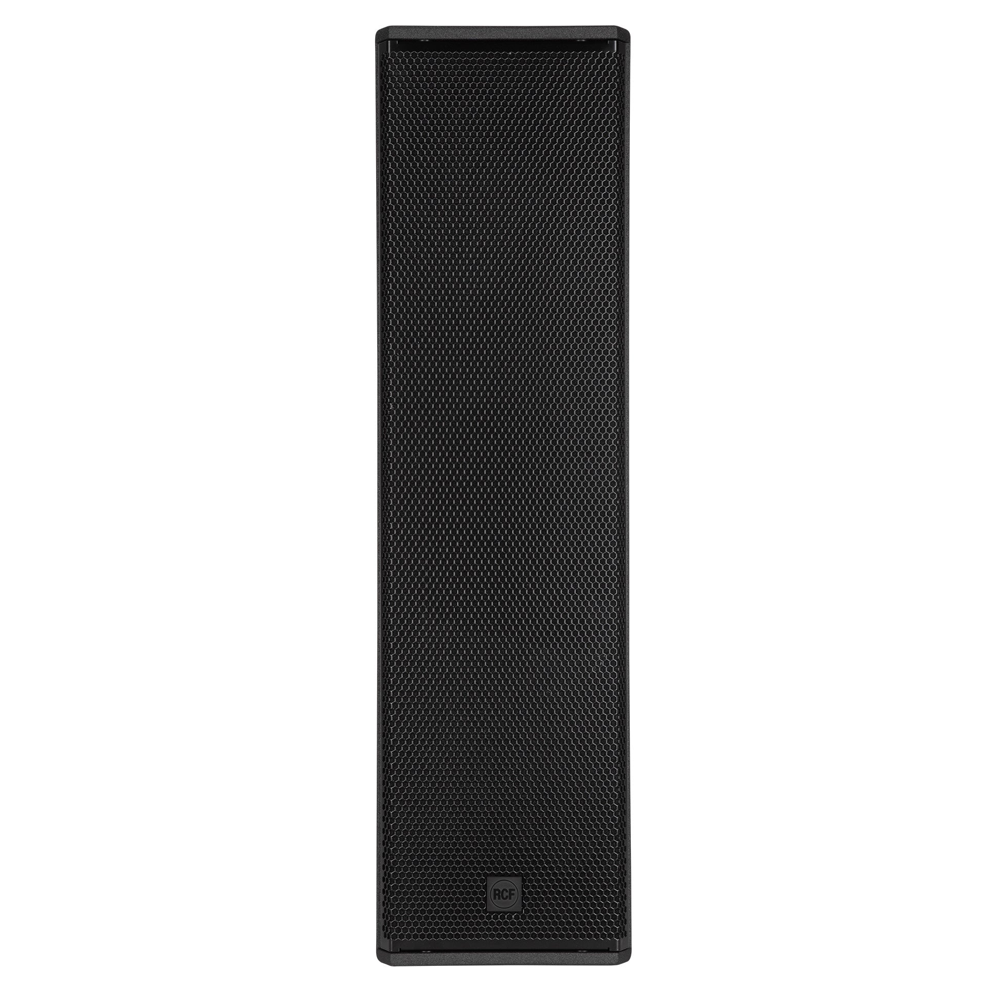 RCF NXW 44-A active two-way column speaker front view showing slim cabinet