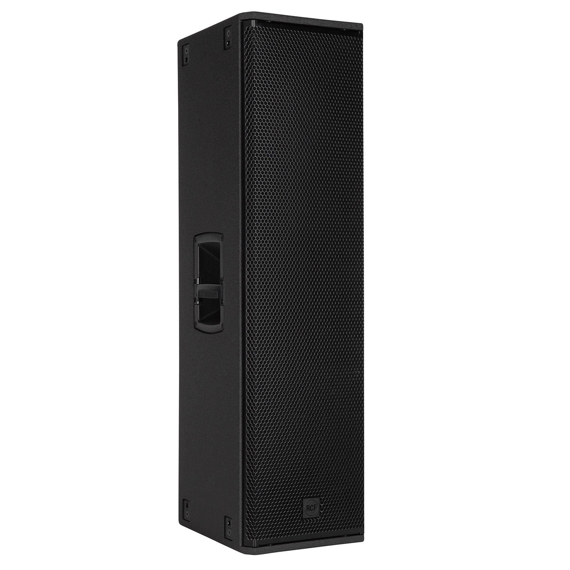 RCF NXW 44-A right side view showing cabinet height and depth