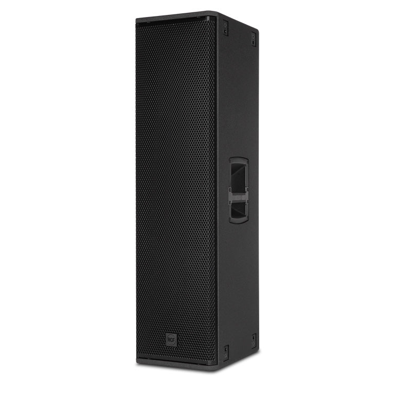 RCF NXW 44-A left side view showing cabinet depth and rigging points