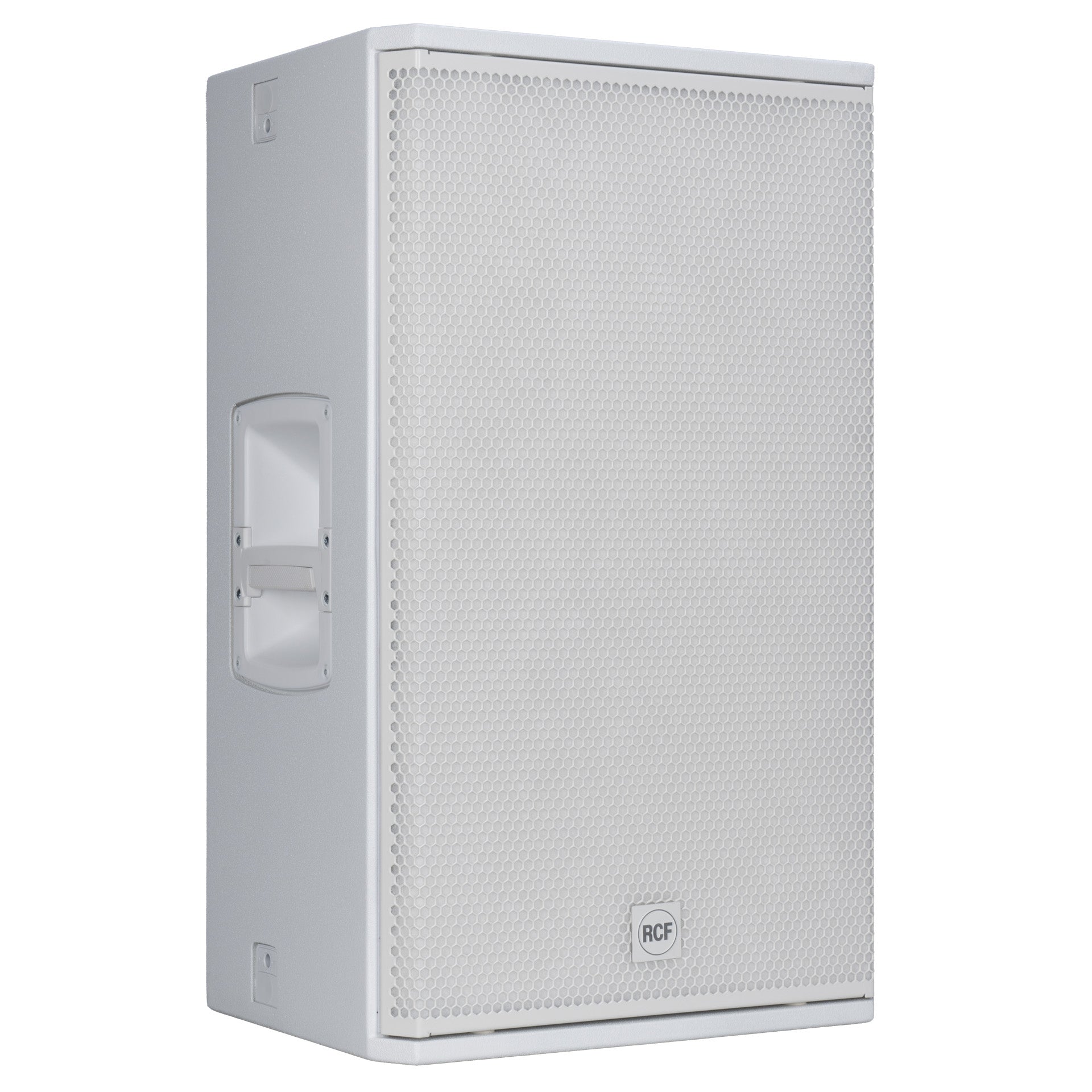 RCF NX 945-A right side view showing cabinet height and depth-White