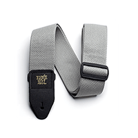 Gray polypropylene guitar and bass strap, adjustable and durable for all playing styles
