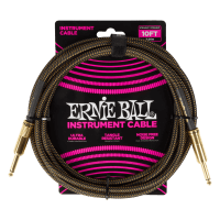 Blue Crux braided instrument cable with straight-to-straight connectors, 10ft  full coiled product view
