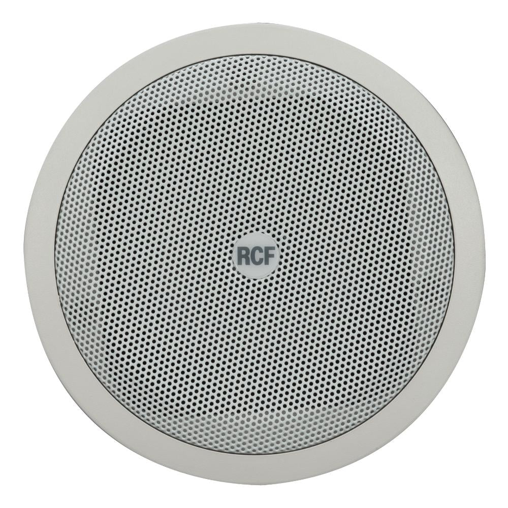 "Front view of RCF PL 40 speaker with protective grille and RCF branding"