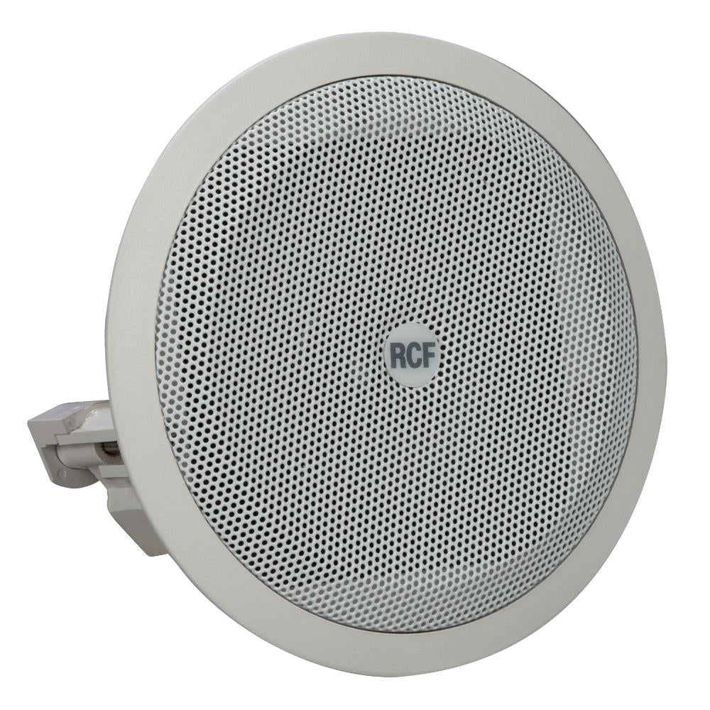 "Angled view of RCF PL 40 professional speaker displaying cabinet shape and finish"