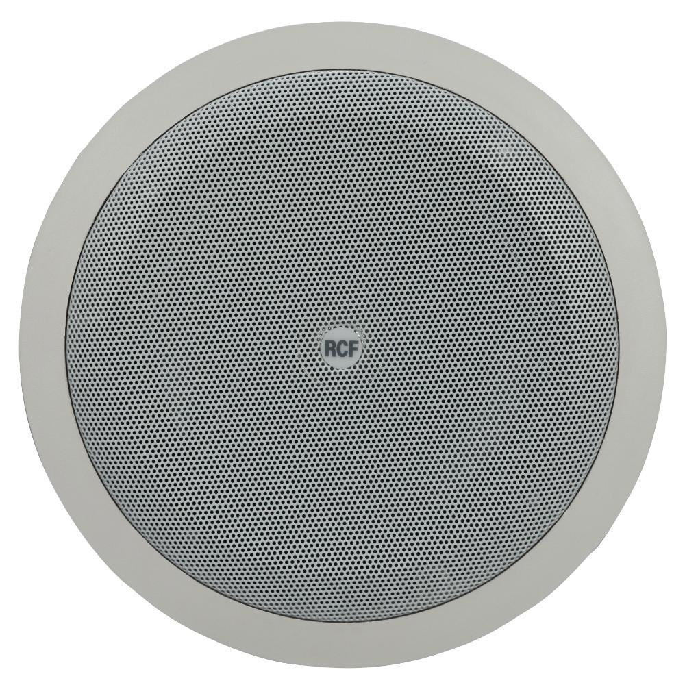  "Front view of RCF PL 6X speaker with protective grille and RCF branding"