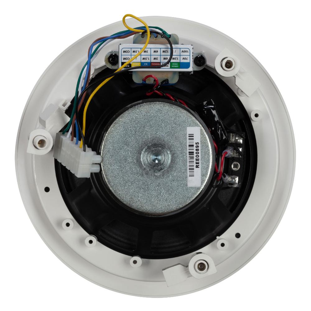  "Rear view of RCF PL 6X with connection terminals, rigging points, and mounting hardware"