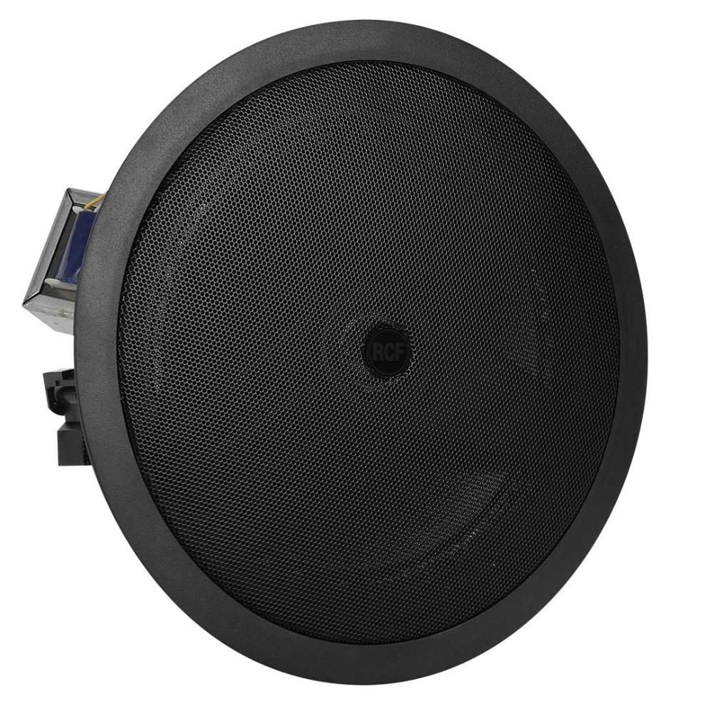 "Side view of RCF PL 8X showing cabinet depth and mounting points"