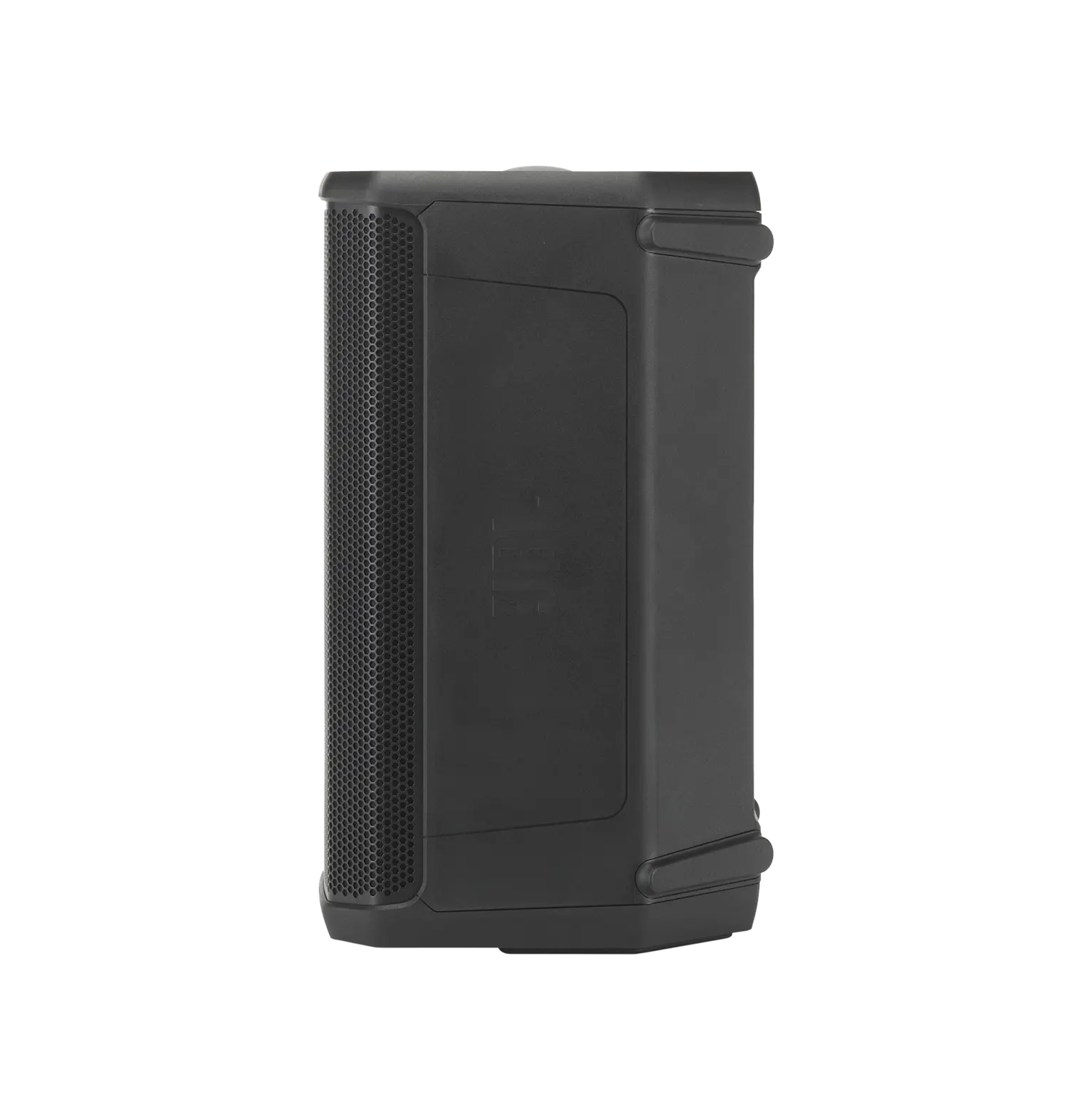Left-side profile of JBL PRX908 Professional Powered Two-Way 8-inch PA Loudspeaker showing cabinet depth
