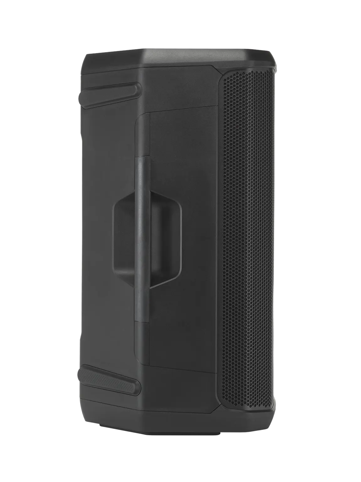 Right-side profile of JBL PRX915 Professional Powered Two-Way 15-inch PA Loudspeaker showing cabinet depth