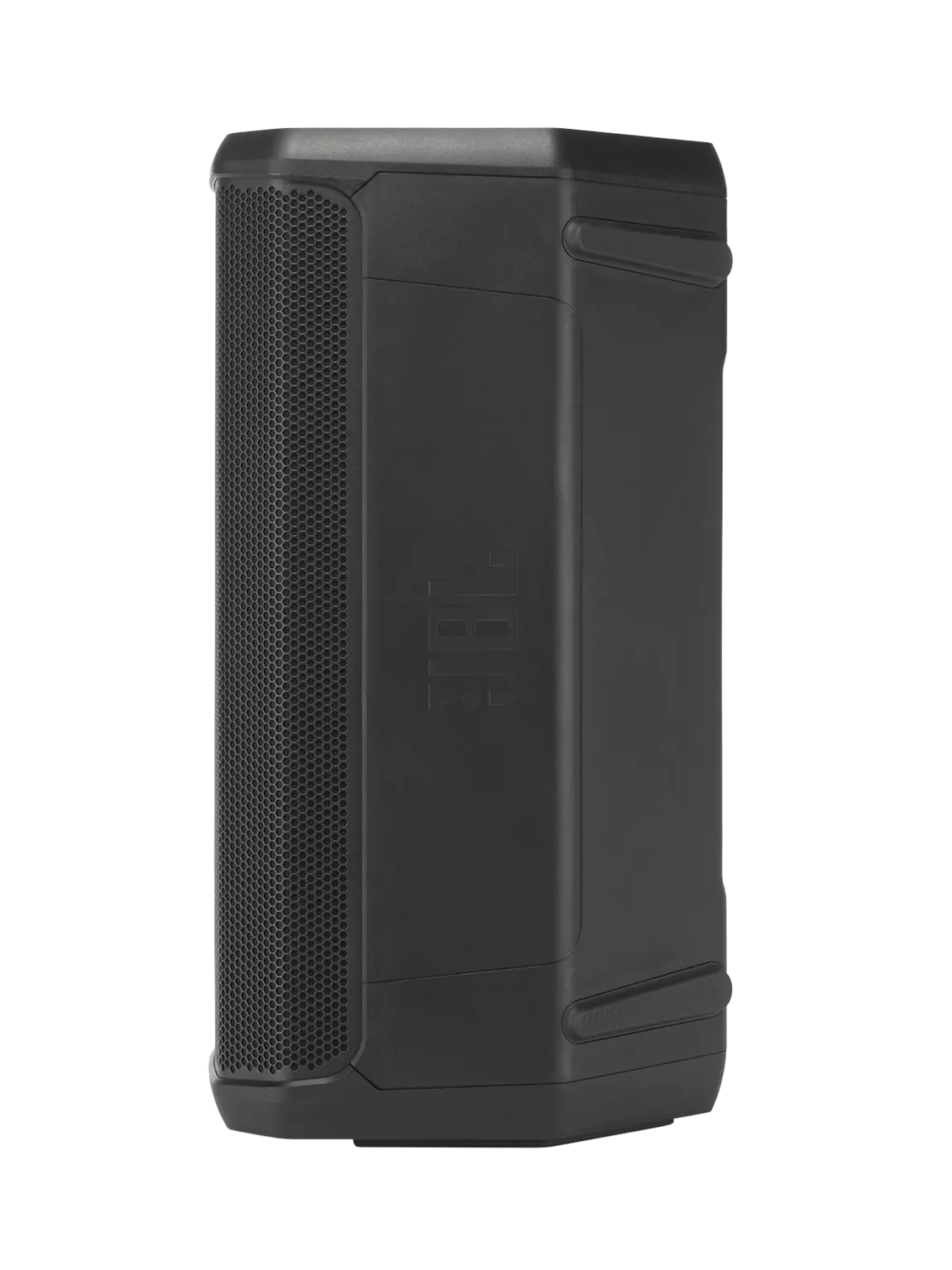 Left-side profile of JBL PRX915 Professional Powered Two-Way 15-inch PA Loudspeaker showing cabinet depth
