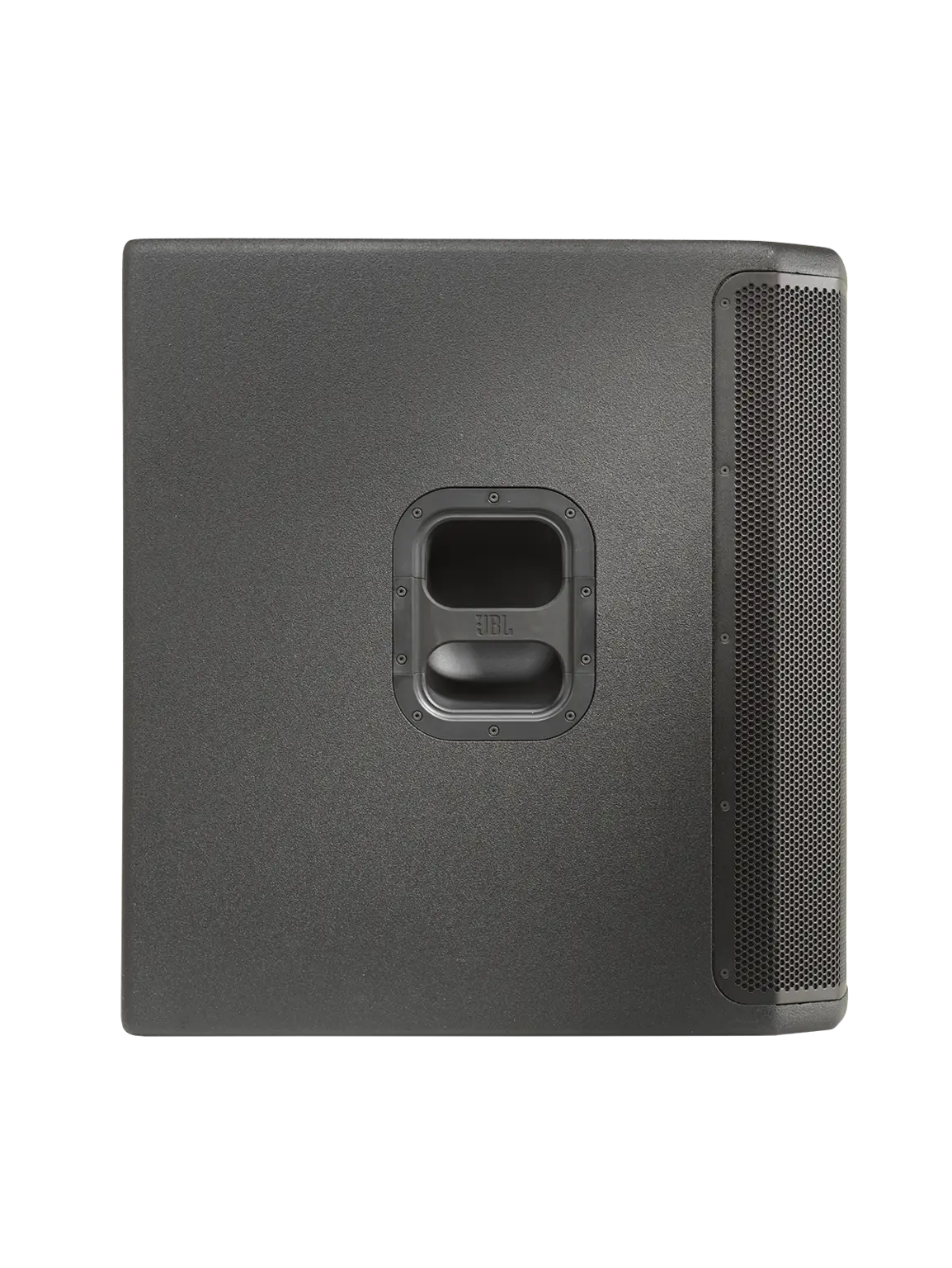 JBL PRX918XLF Professional Powered 18-inch Subwoofer left side view showing cabinet profile