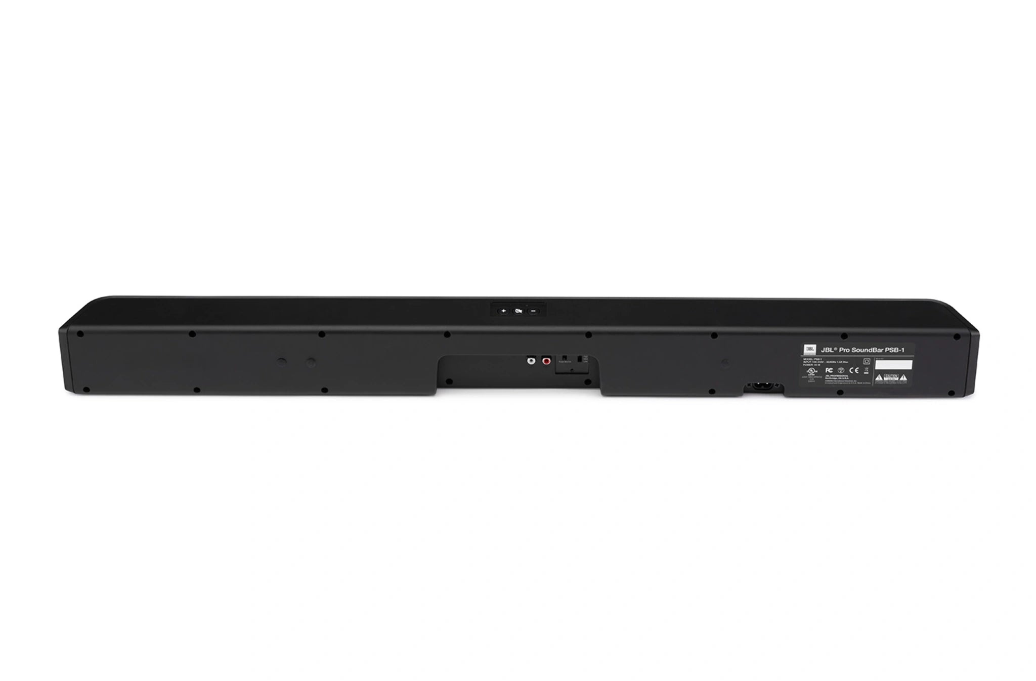 JBL Pro SoundBar PSB-1 2.0 Channel Commercial-Grade Soundbar back view showing RCA inputs and controls