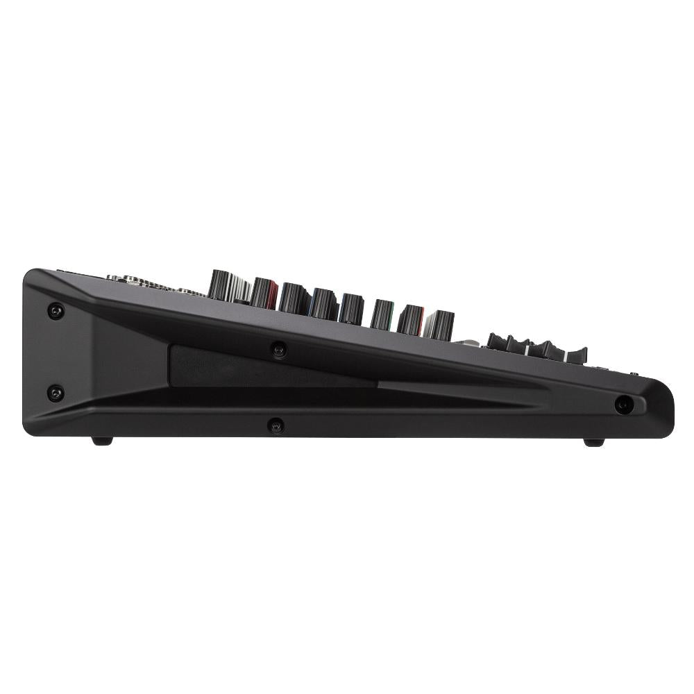 "RCF F12XR mixer angled view"
