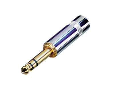 REAN NYS228 1/4" Stereo Phone Plug with long diecast handle for audio connections