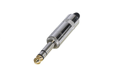 Multiple REAN NYS228 1/4-inch stereo phone plugs grouped showing consistent nickel finish quality