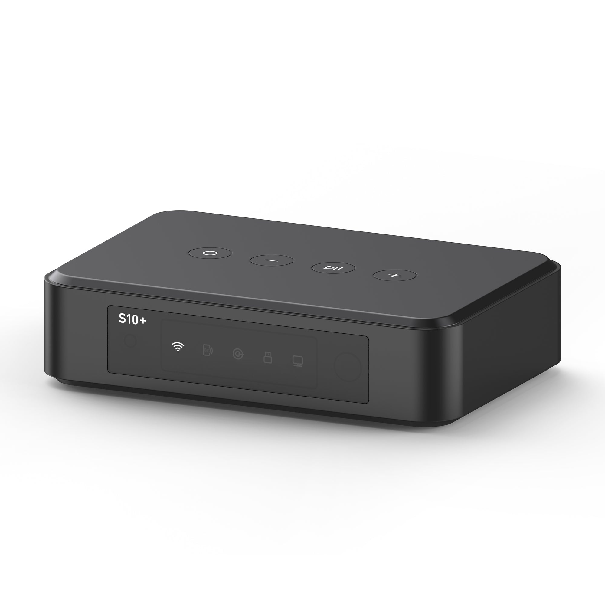 Arylic S10+ WiFi music streamer, full  view showing compact body and Arylic branding