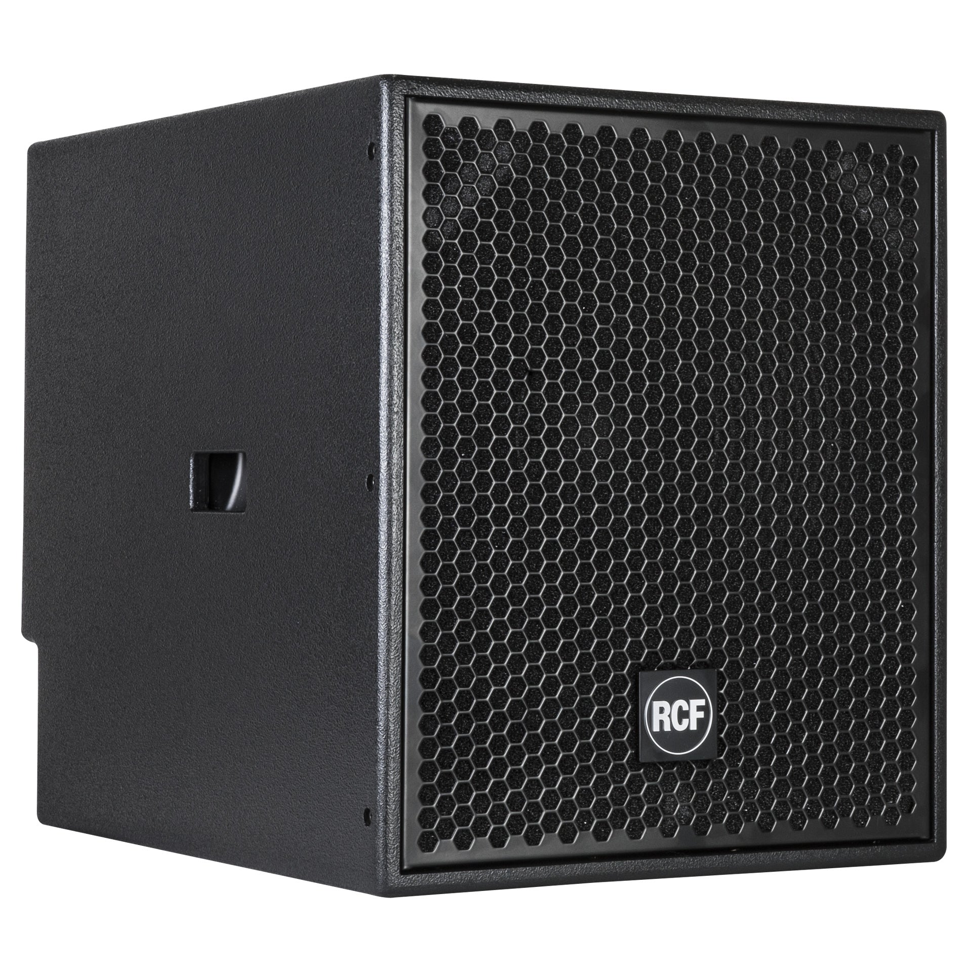RCF S 8015 II right side view showing cabinet height and depth