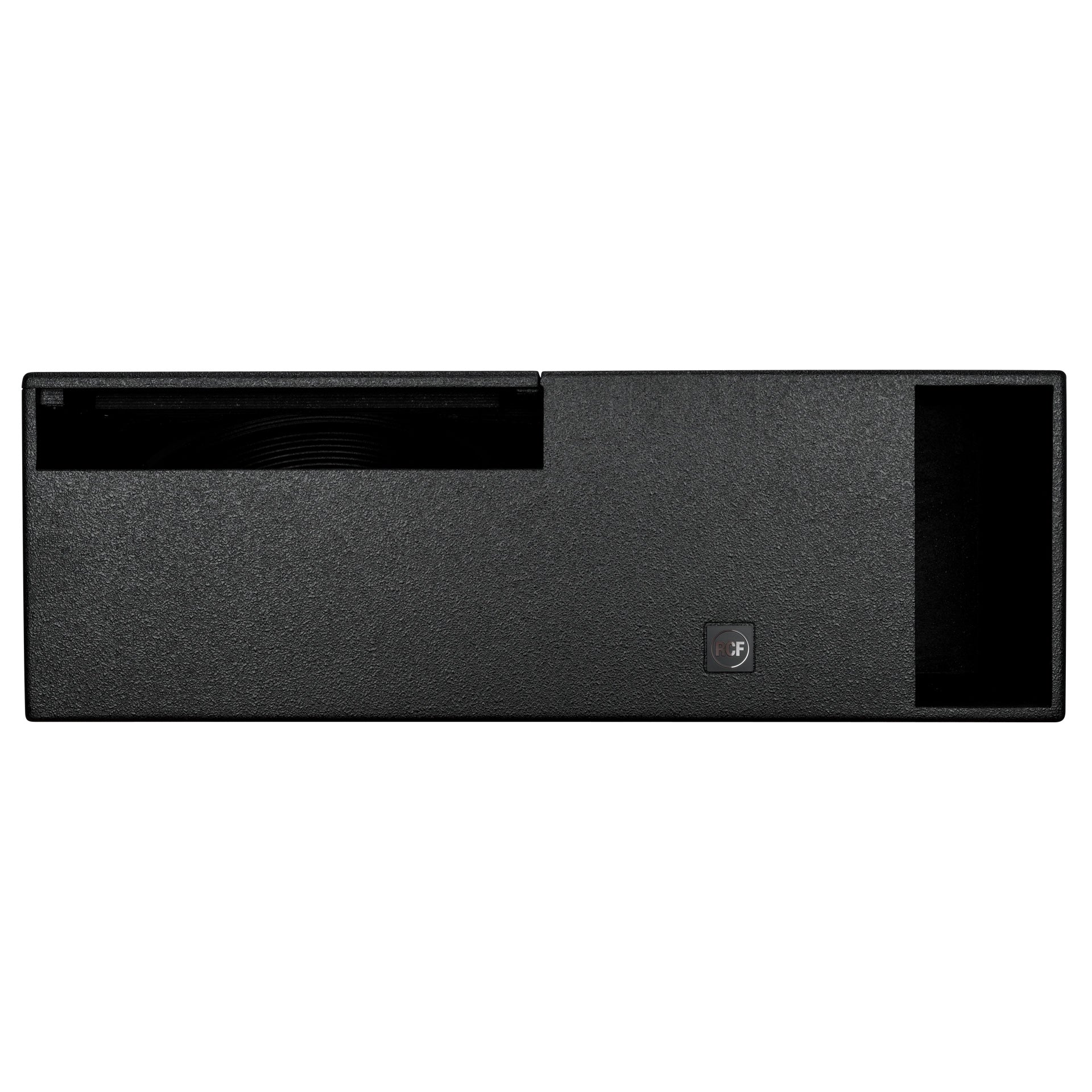 RCF S 8015LP bandpass subwoofer front view showing low profile cabinet