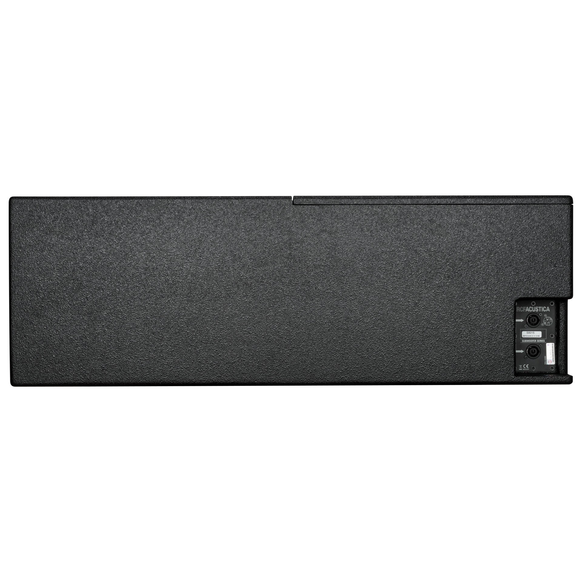 RCF S 8015LP rear view showing Speakon NL4 input and output connectors