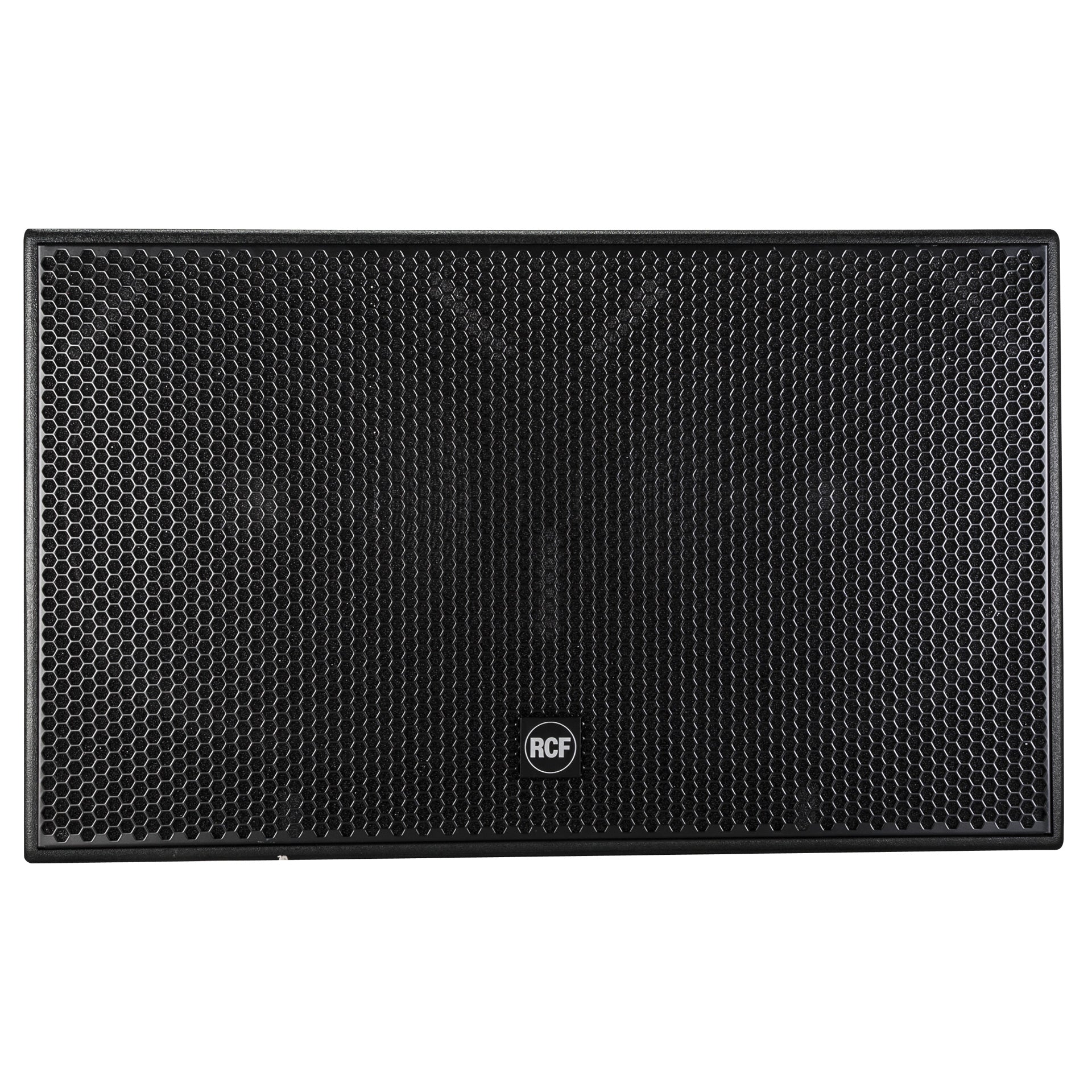 RCF S 8028 II bass reflex subwoofer front view showing dual 18 inch woofers