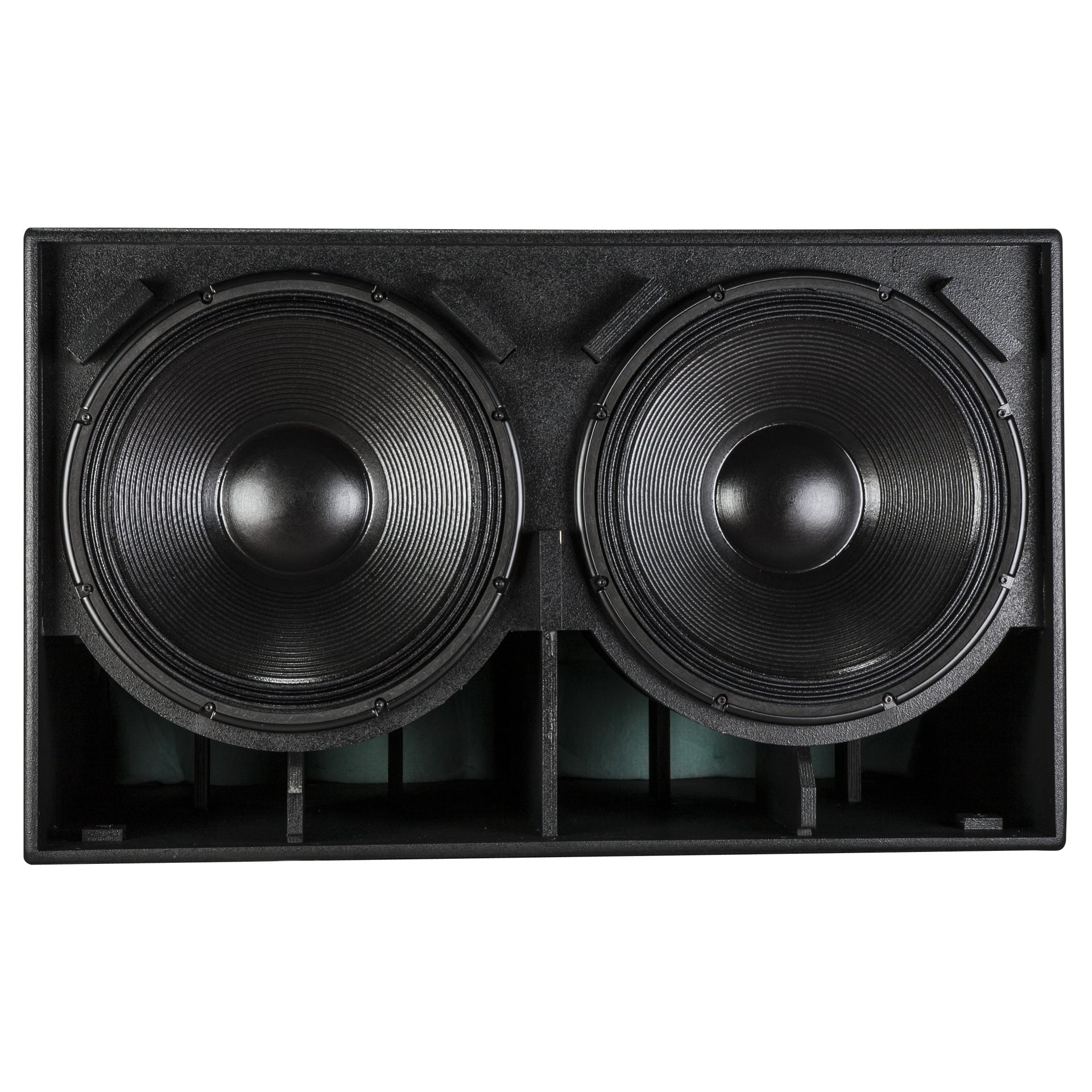 RCF S 8028 II front facing view highlighting dual woofer array and grille