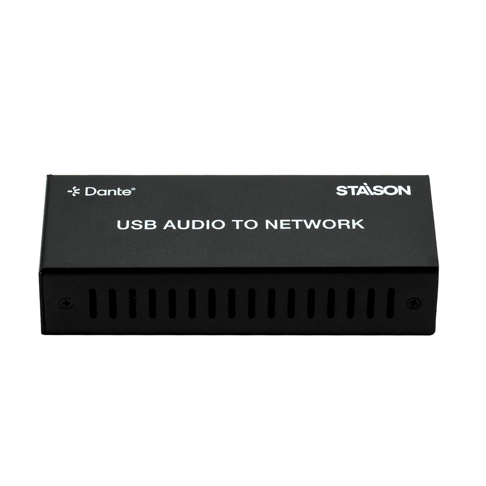 dante audio to network adaptor with staison branded device on a white background 