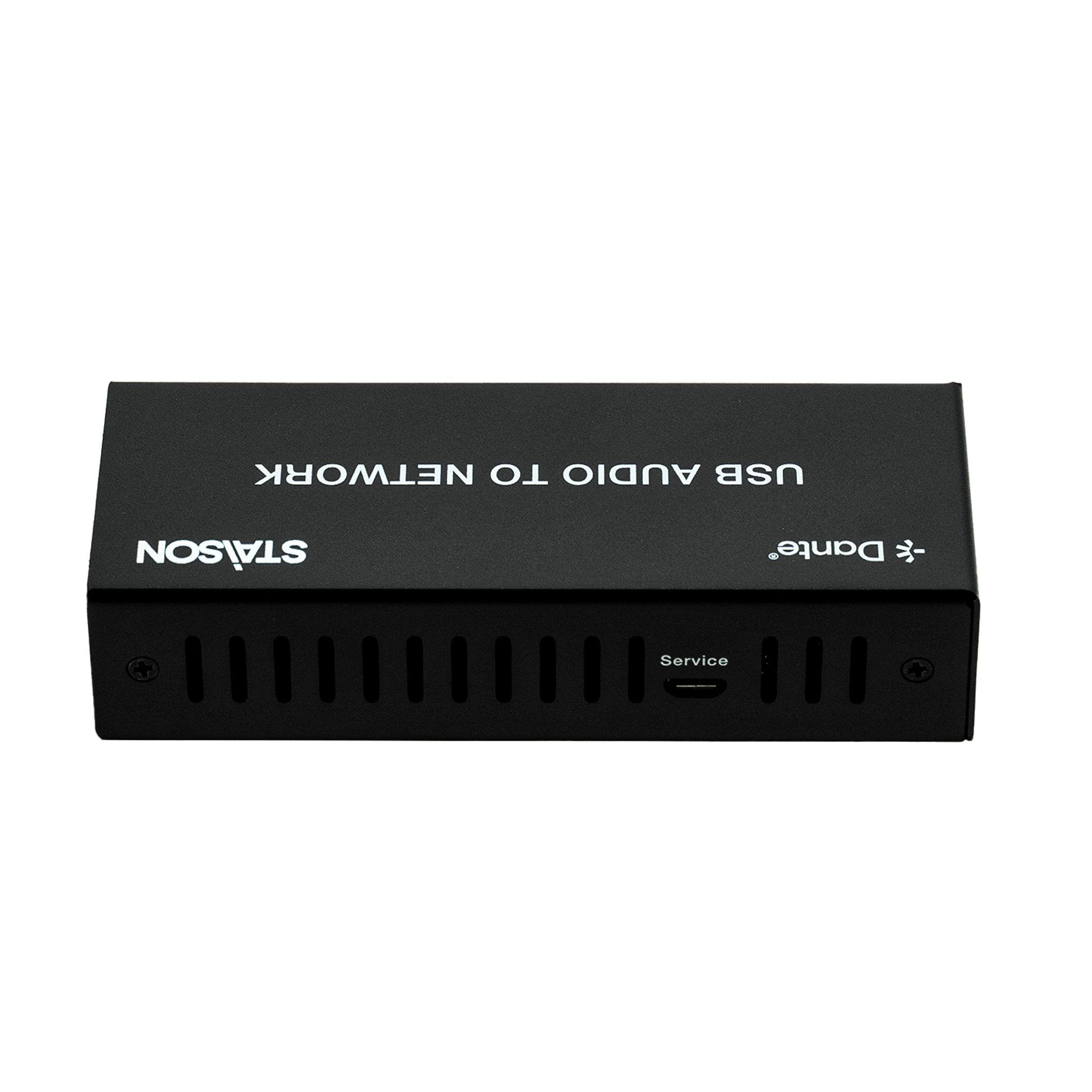 dante audio to network adaptor with staison branded device on a white background 