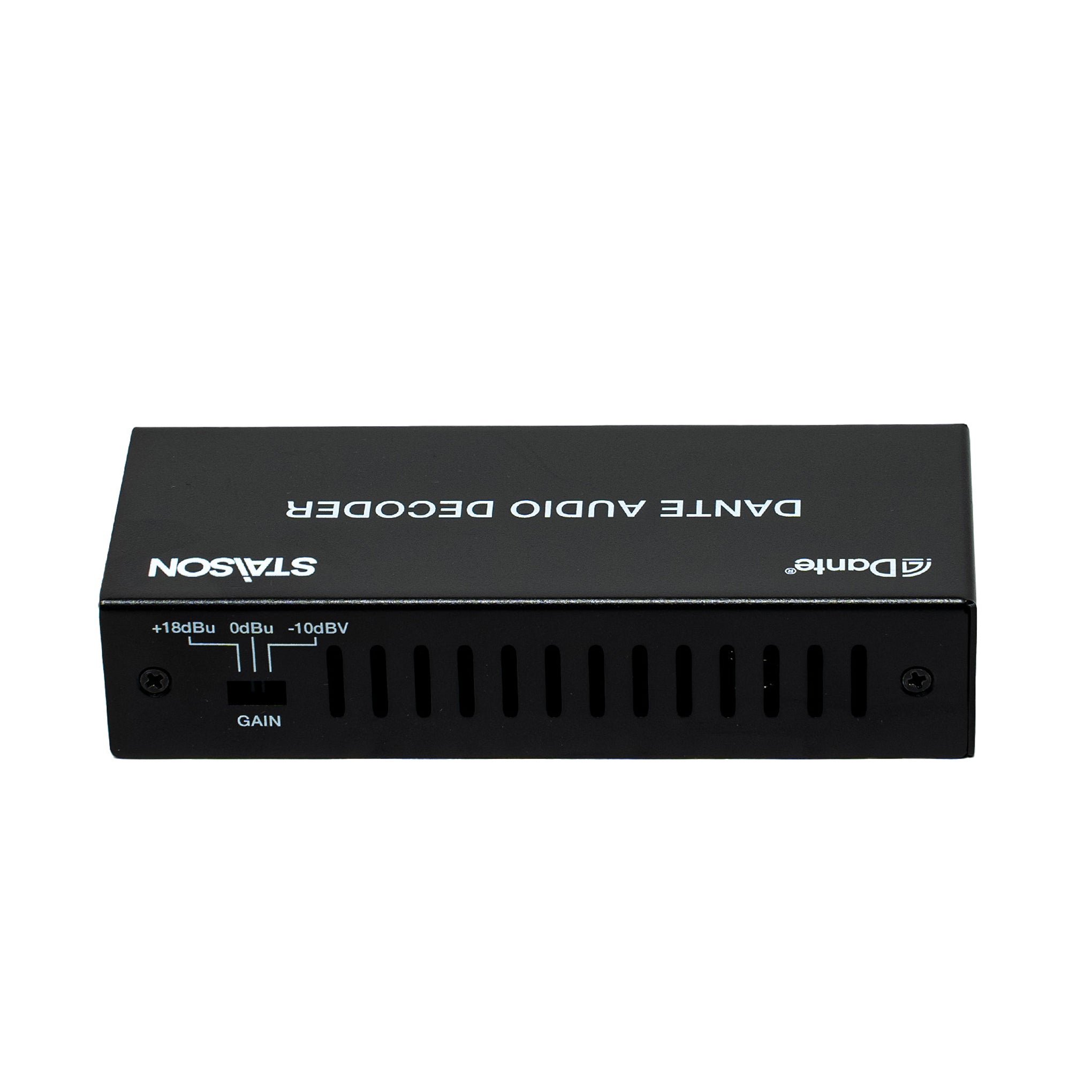 Black Dante audio decoder with STAISON branding on a white background