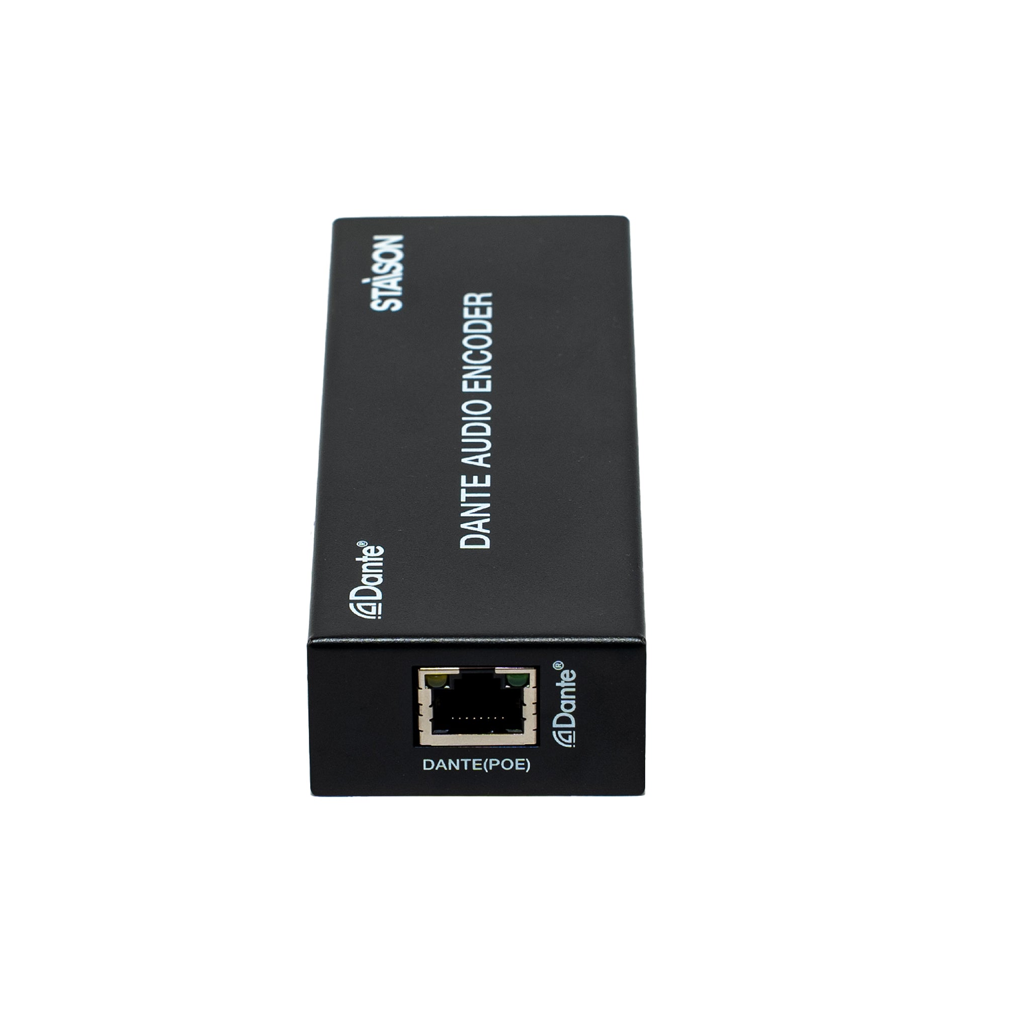 Stratus Dante Audio Encoder Dante port on a white background