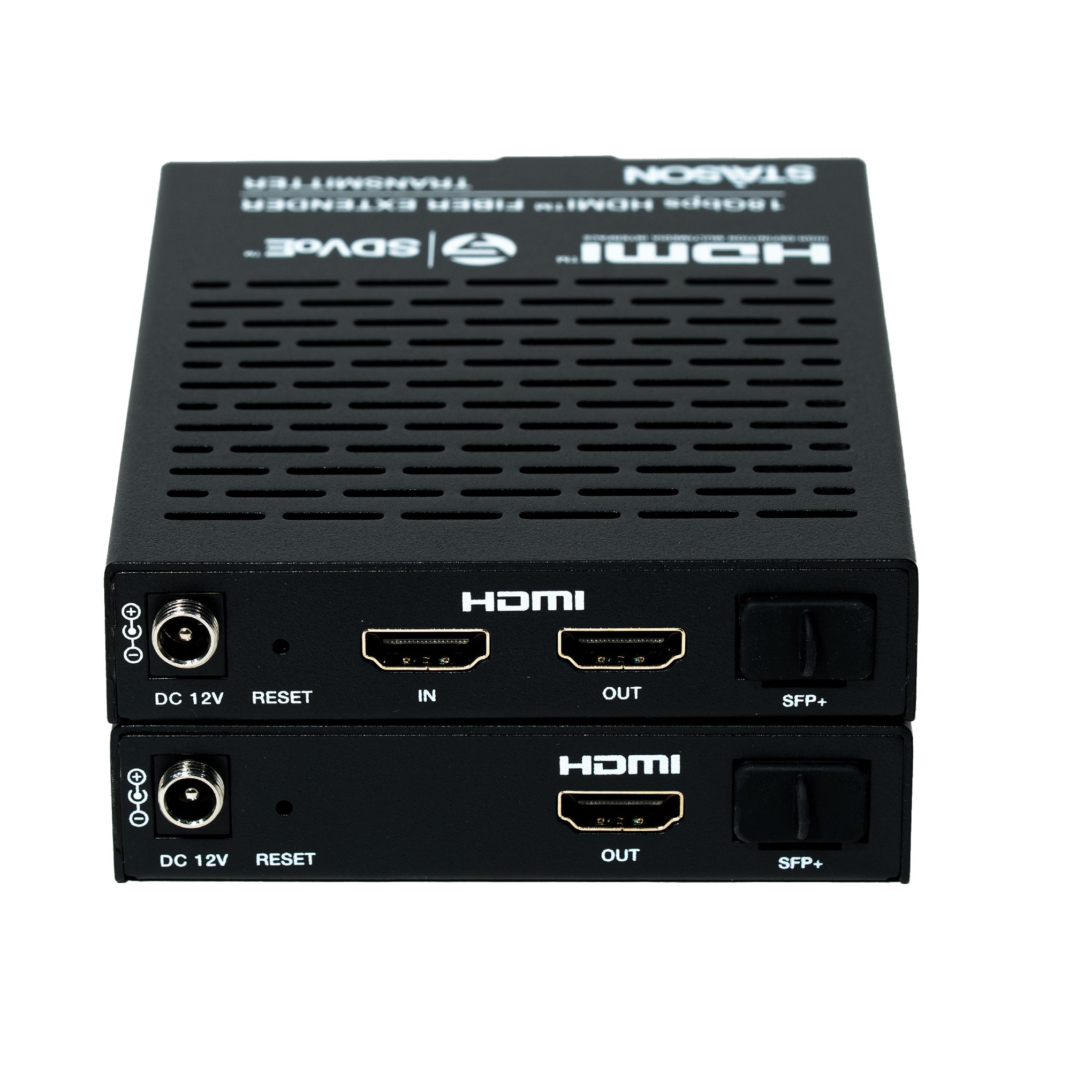 HDMI extension device with multiple ports on a white background