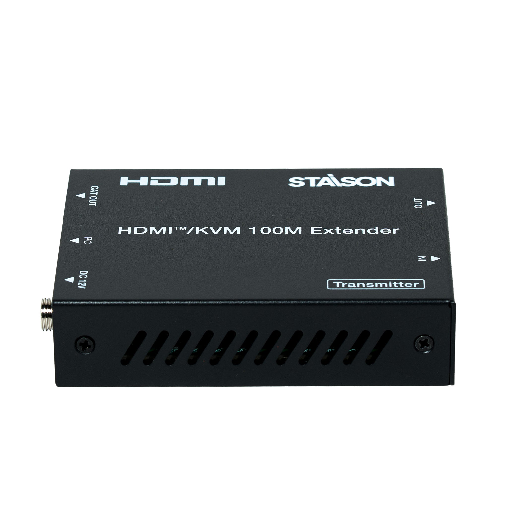 Black HDMI/KVM 100M Extender with Stason branding on a white background